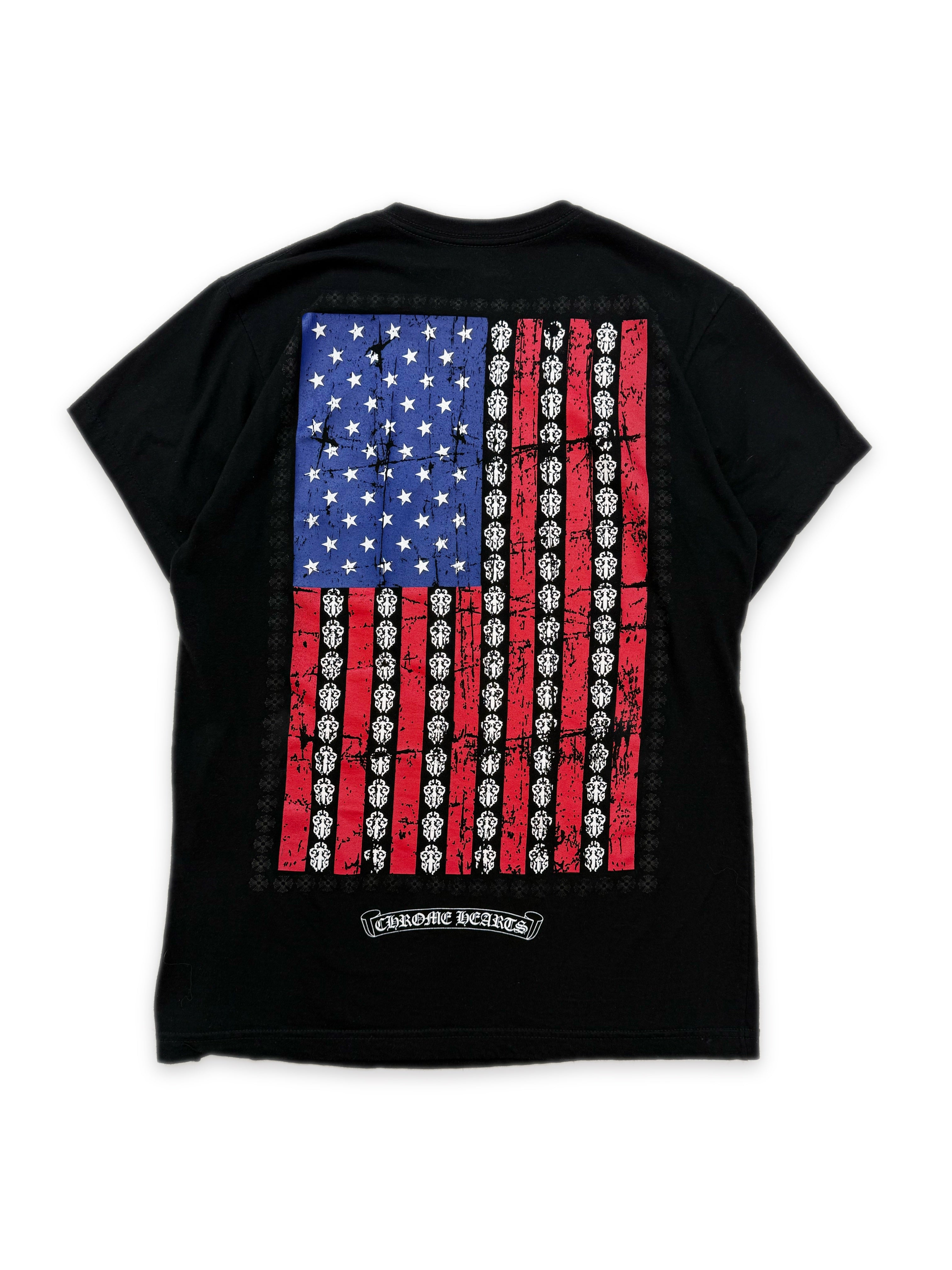 Chrome Hearts ‘U.S.A’ Flag Black Pocket Graphic T-Shirt
