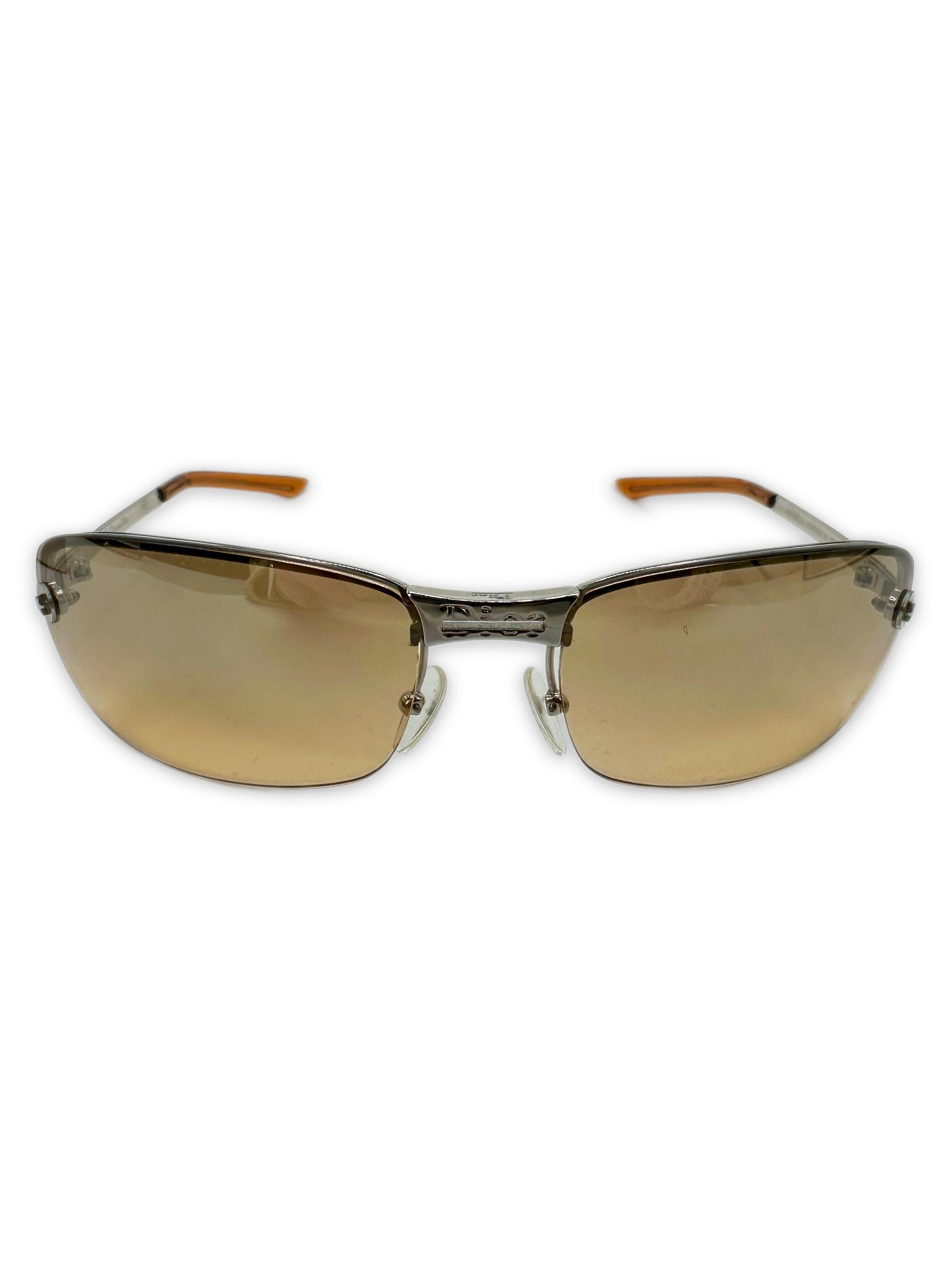 00s Dior Star Motif Warm Tint Rimless Sunglasses