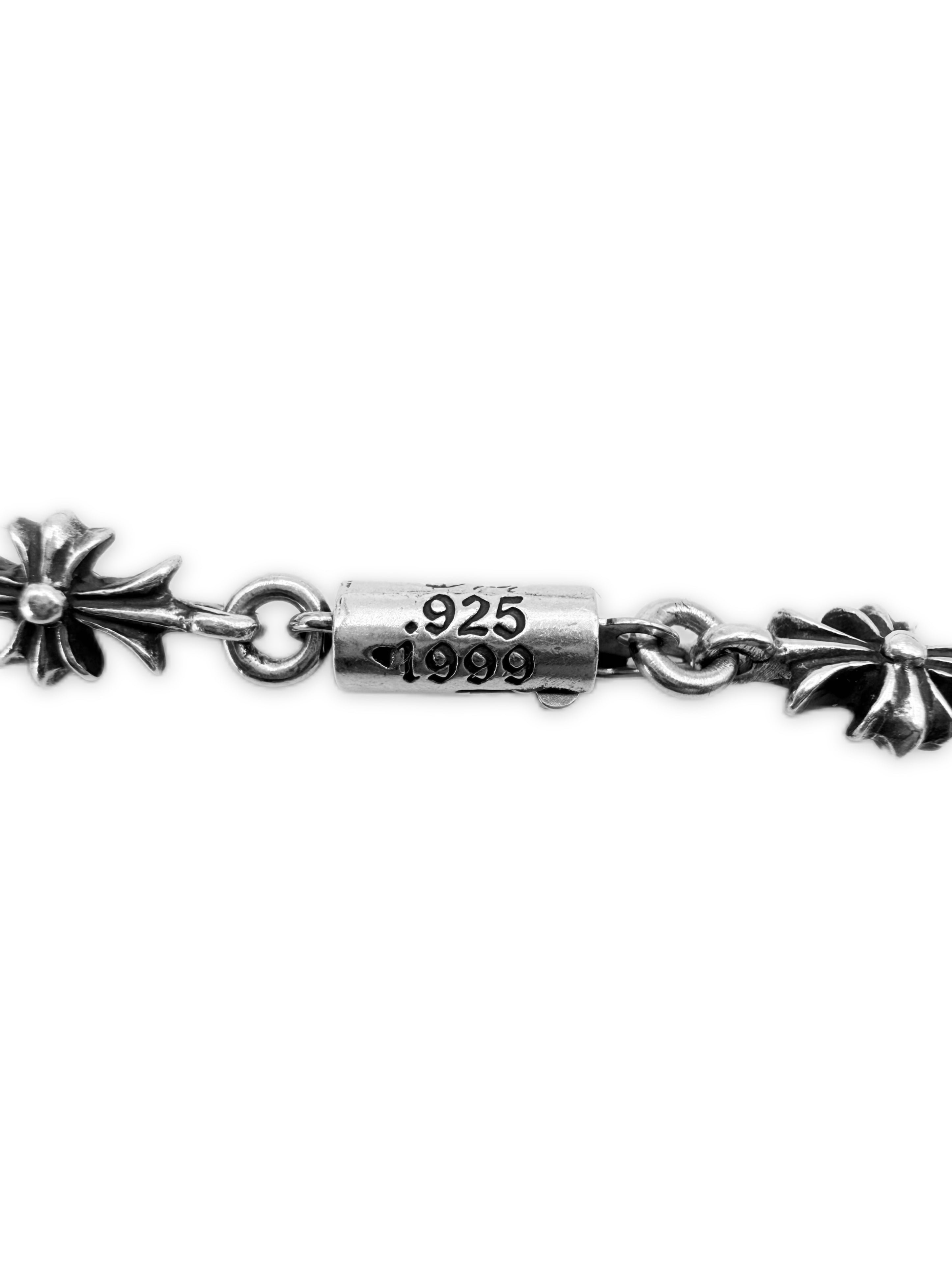 Chrome Hearts Tiny E Heart Pendant Cross Chain Necklace