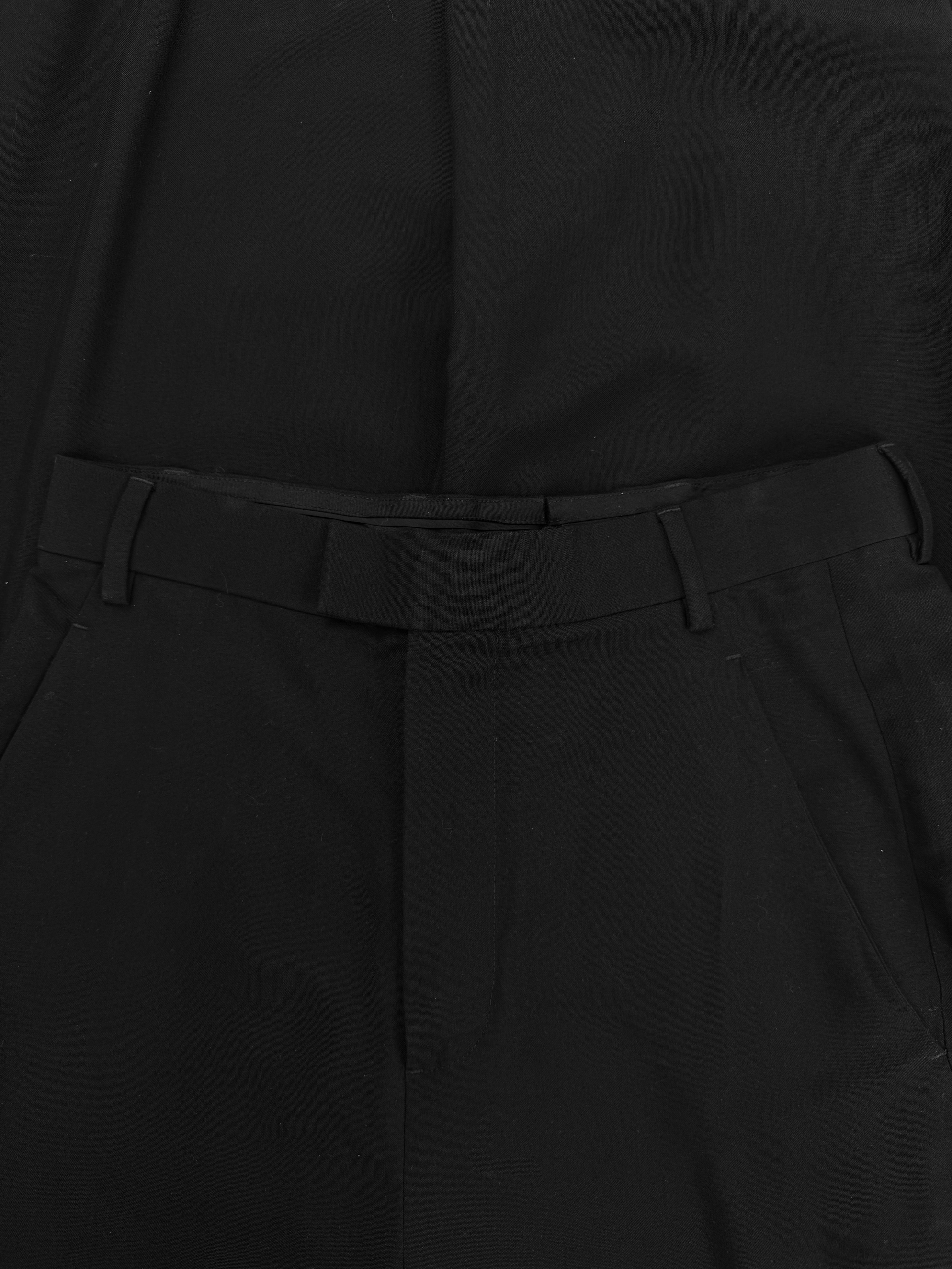 AW25 Ann Demeulemeester Black High Waisted Wide Cut Baggy Trousers Pants