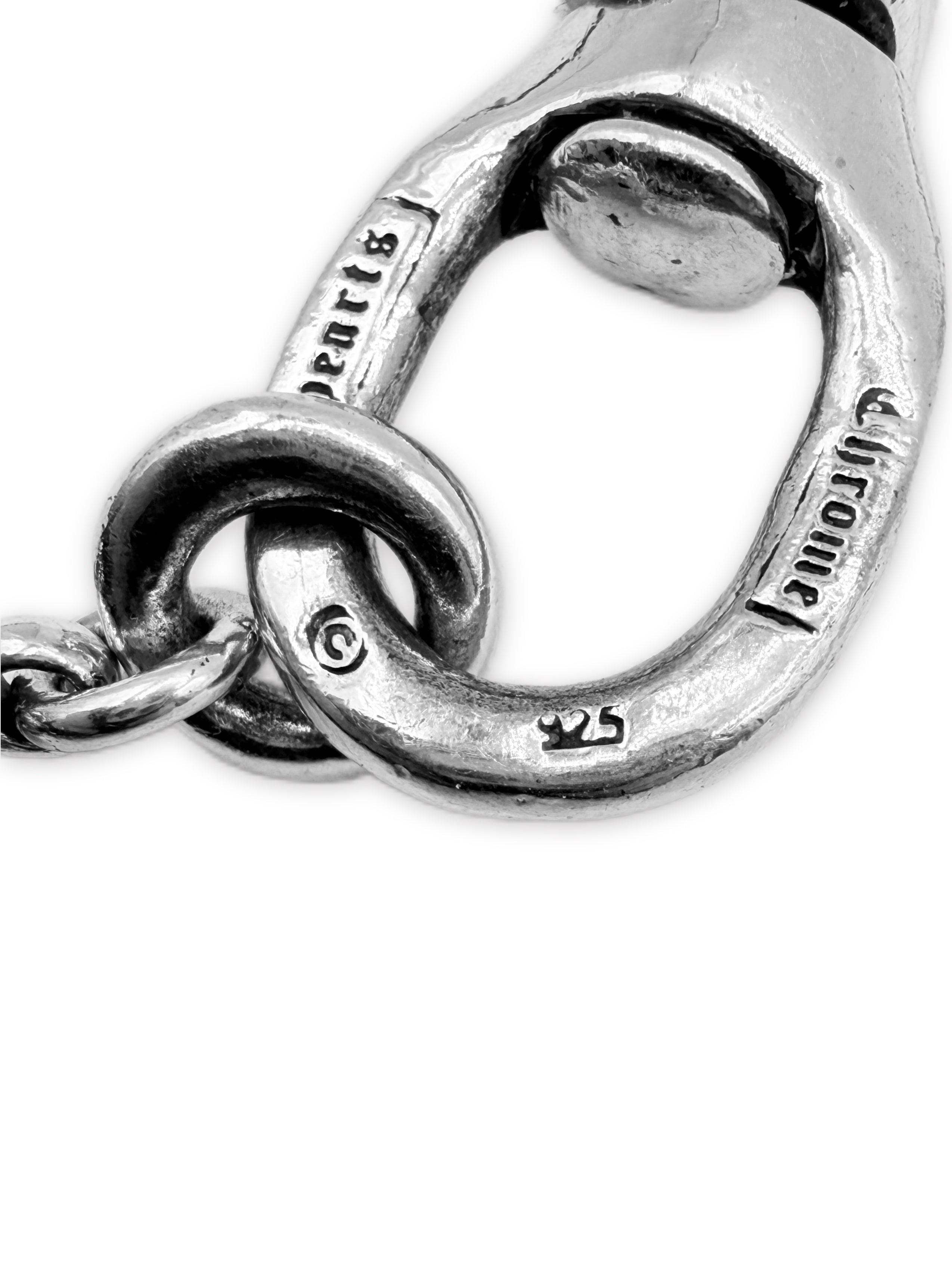 Chrome Hearts 36 link Cross Ball XL Double Lobster Clasp Silver Wallet Chain