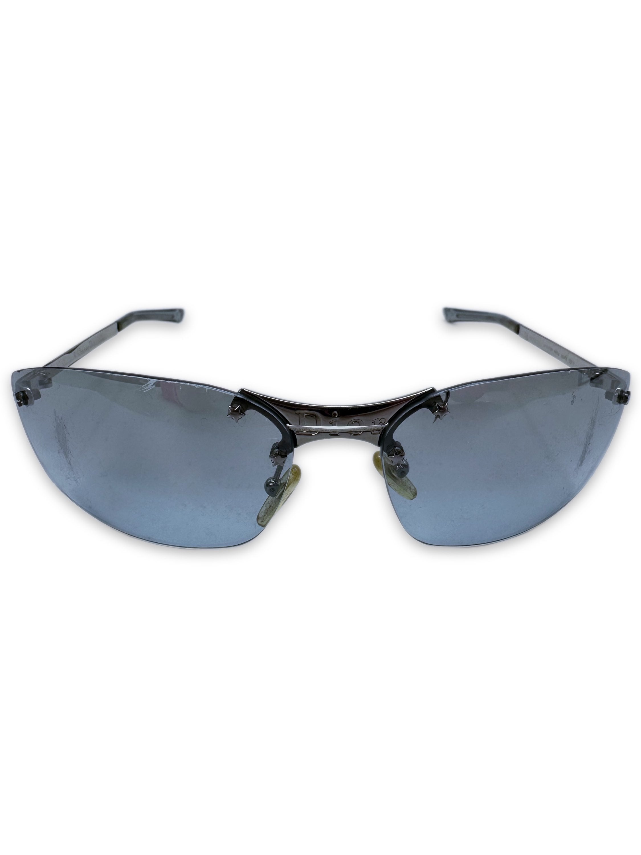 00s Dior Star Motif Baby Blue Rimless Sunglasses