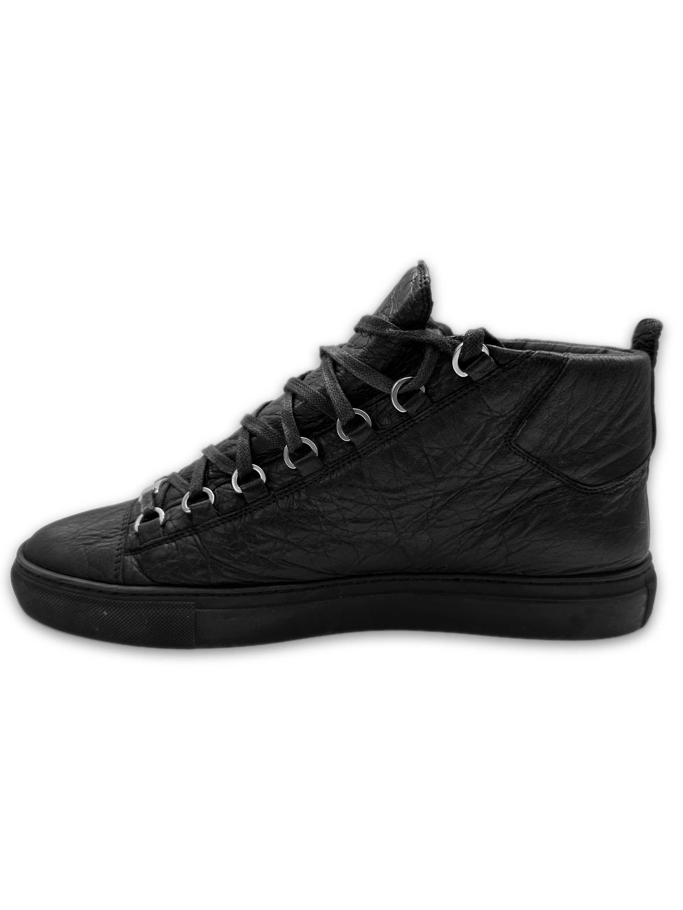 2012 Balenciaga ‘Arena’ Black Leather Blistered Low-top Sneakers