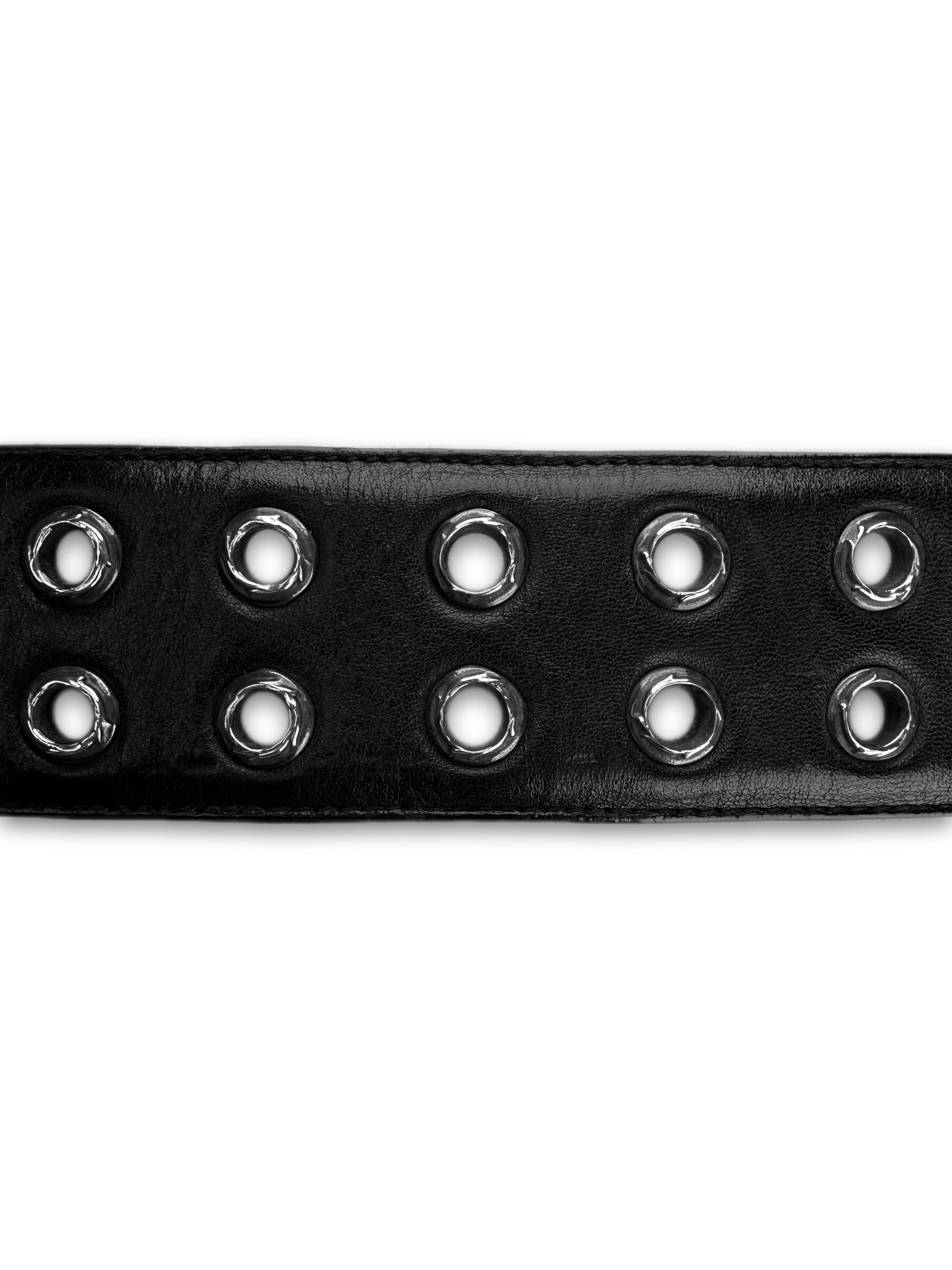 Chrome Hearts ‘Double Roller’ Black Leather Eyelet Belt