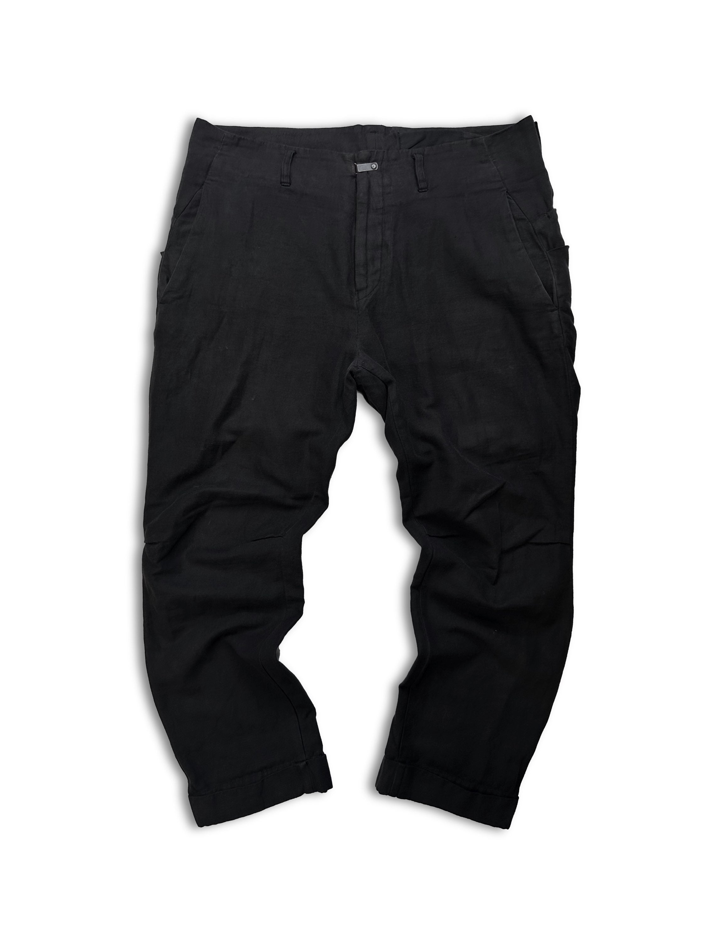 The Viridi Anne Black Stow Pocket Metal Clasp Pants