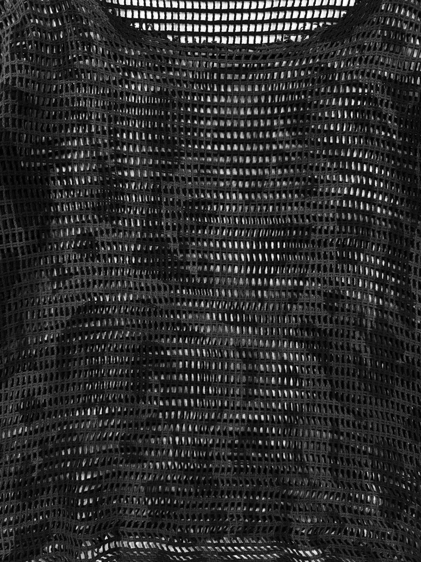 AW04 Number (N)ine Give Peace a Chance Tribal Heart Mesh Black Long Sleeve