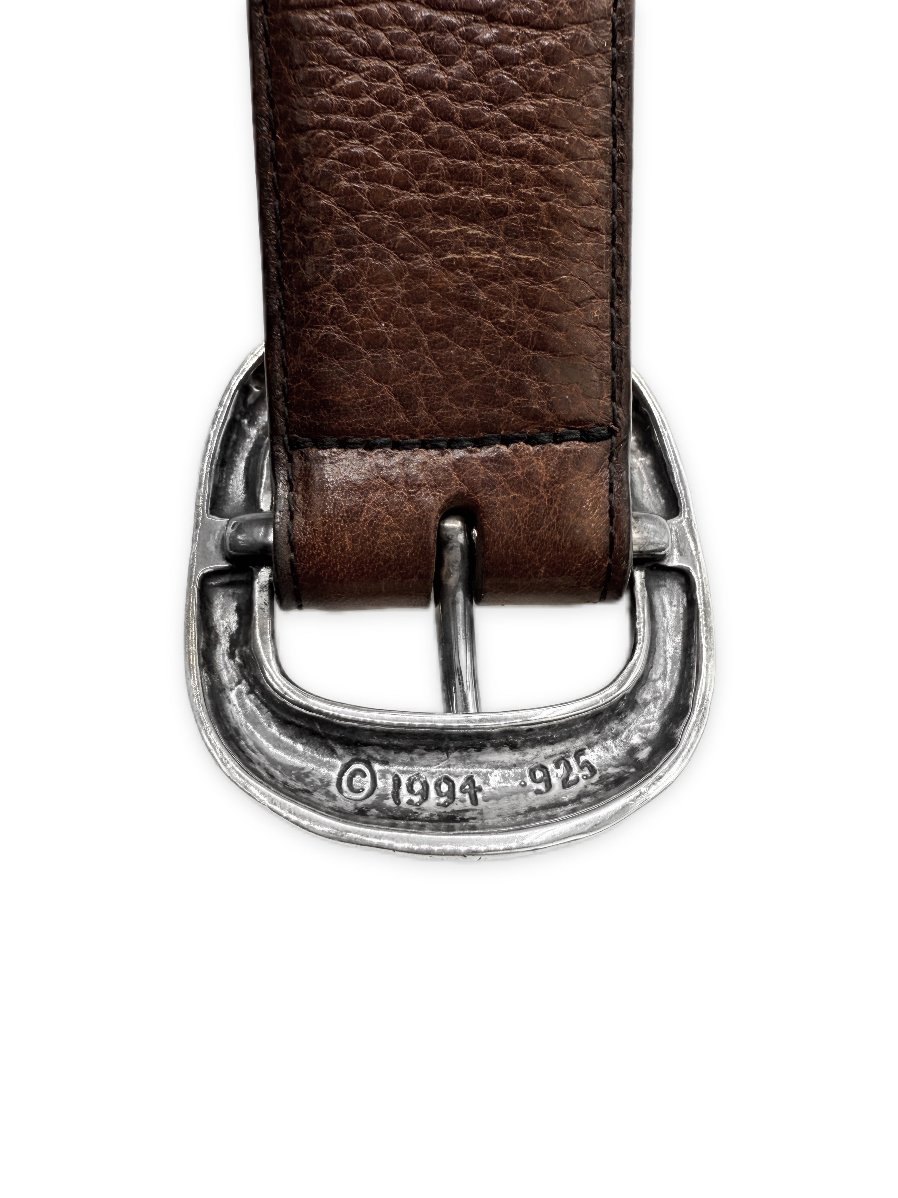 Chrome Hearts Brown Gunslinger .925 Silver Leather Belt