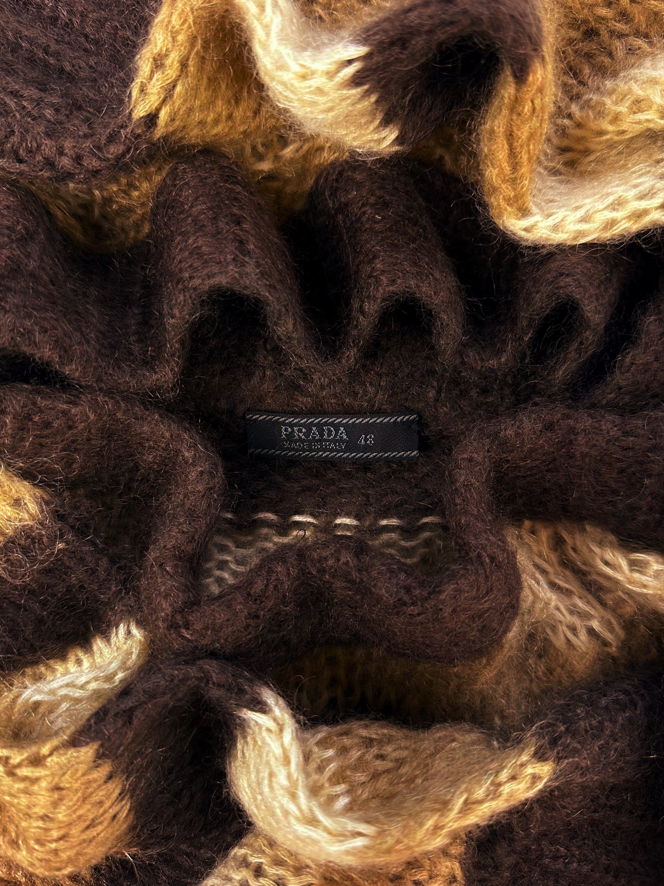 AW17 Prada ‘Striped’ Loose Gauge Tonal Mohair Knitted Sweater