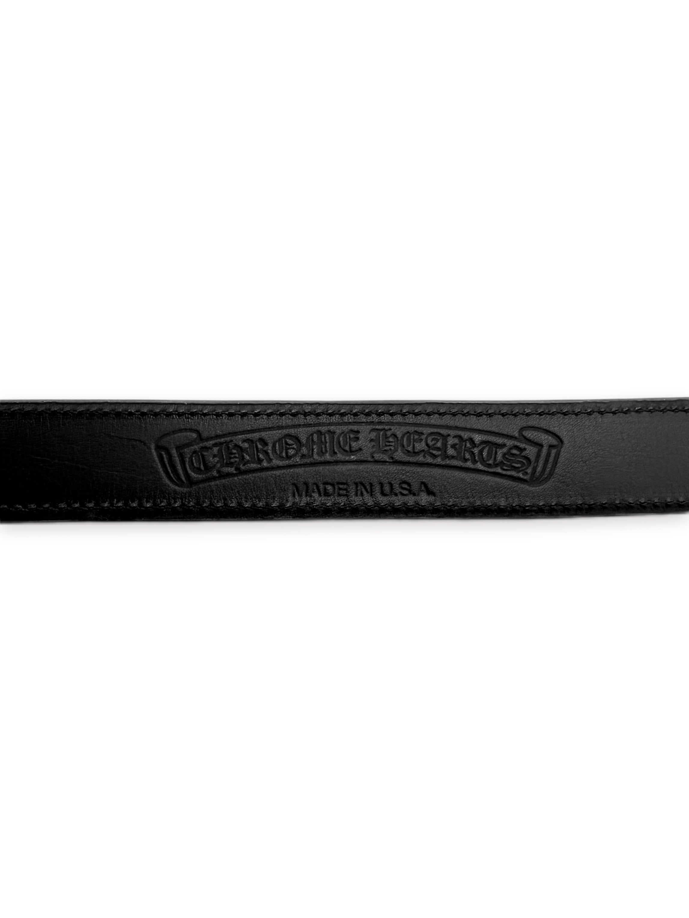 Chrome Hearts 1 inch Black Leather Belt Strap