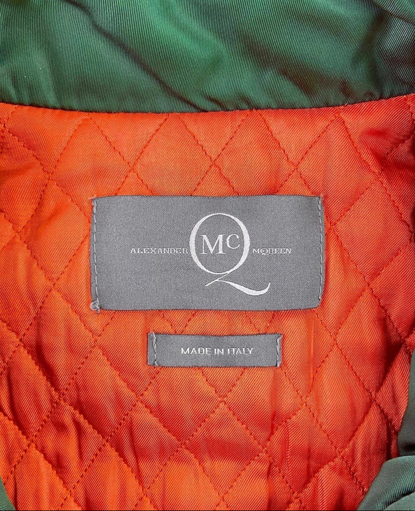 Alexander McQueen McQ Flared Collar Fur Belt Padded Jacket