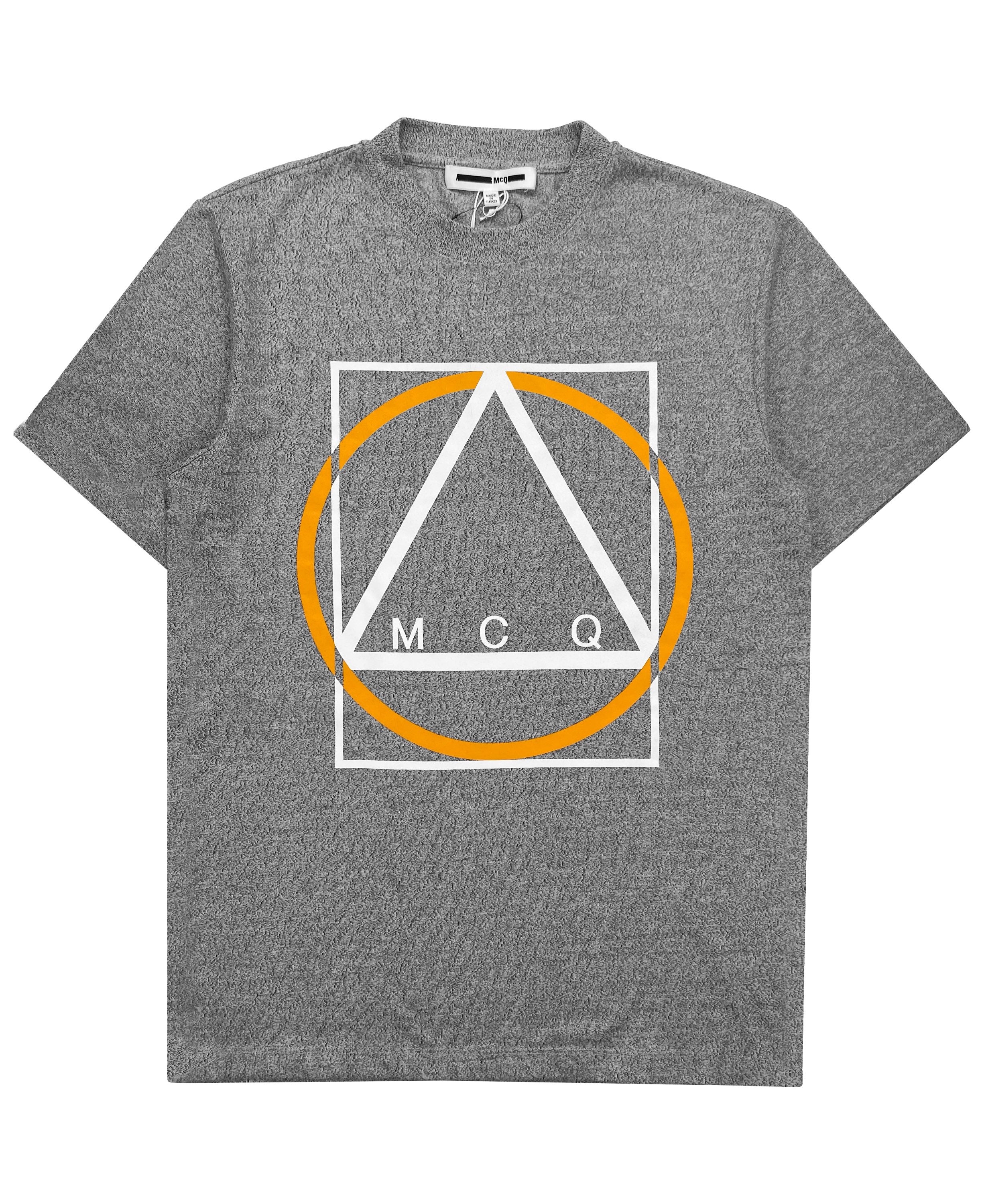 Alexander McQueen McQ Geometric Graphic Heather Grey T-Shirt
