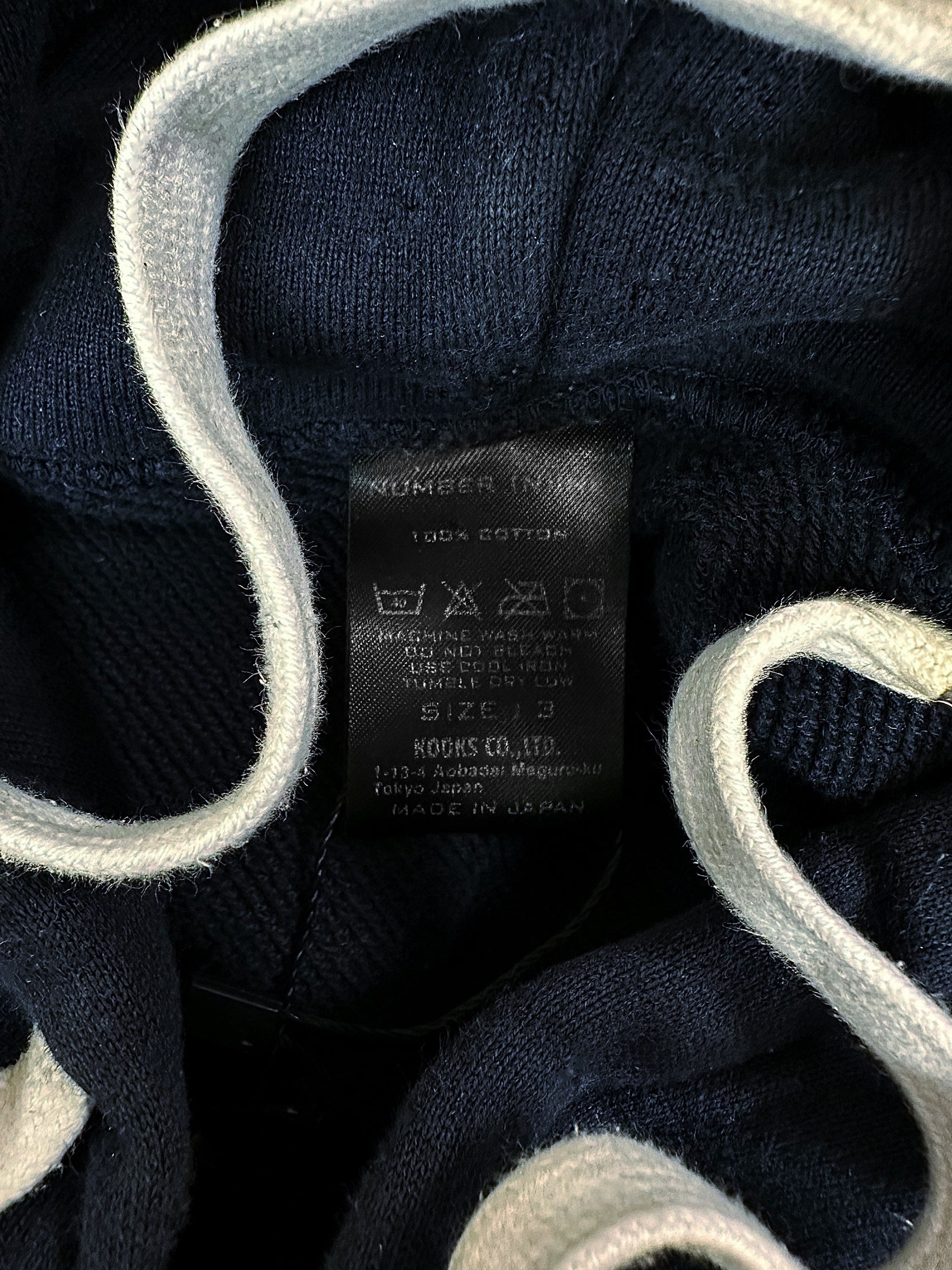 00s Number (N)ine ‘Gotham City’ Navy Blue Slogan Hoodie