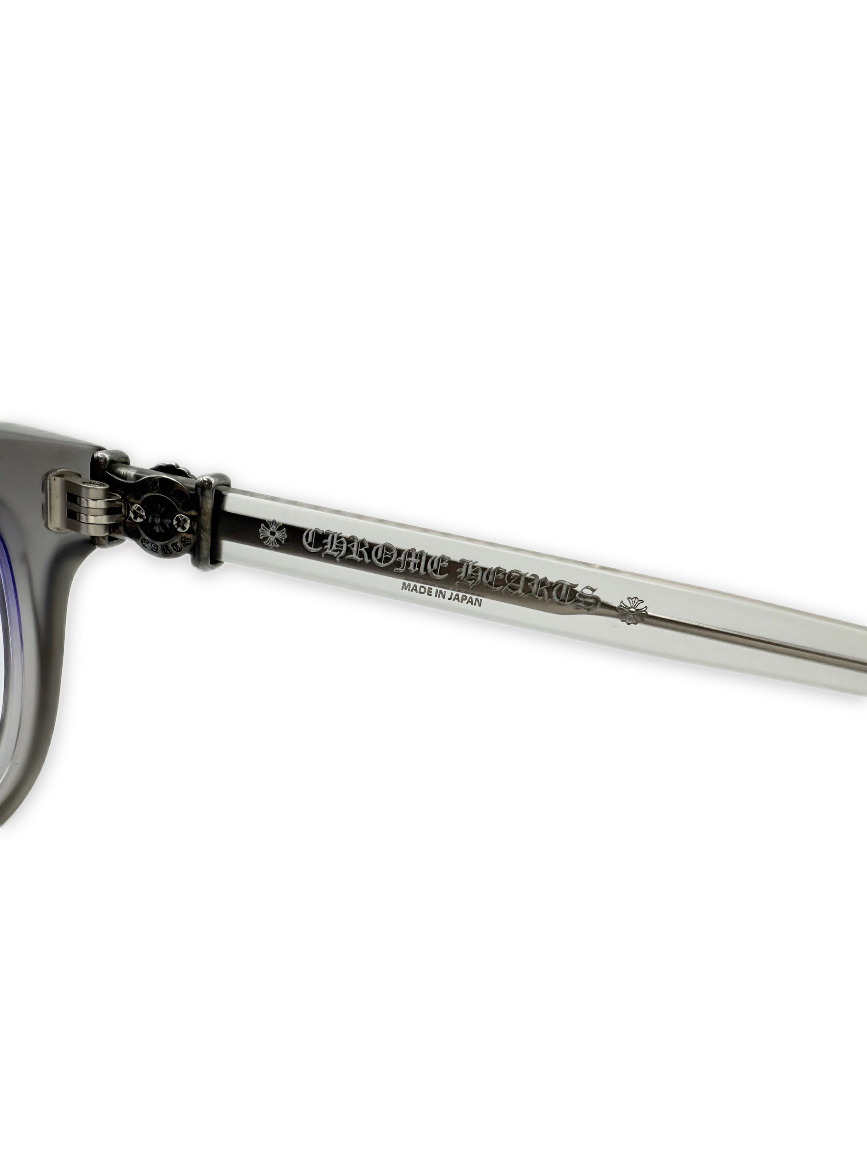 Chrome Hearts ‘Grim’ Purple Tint Oval Transparent Prescription Glasses