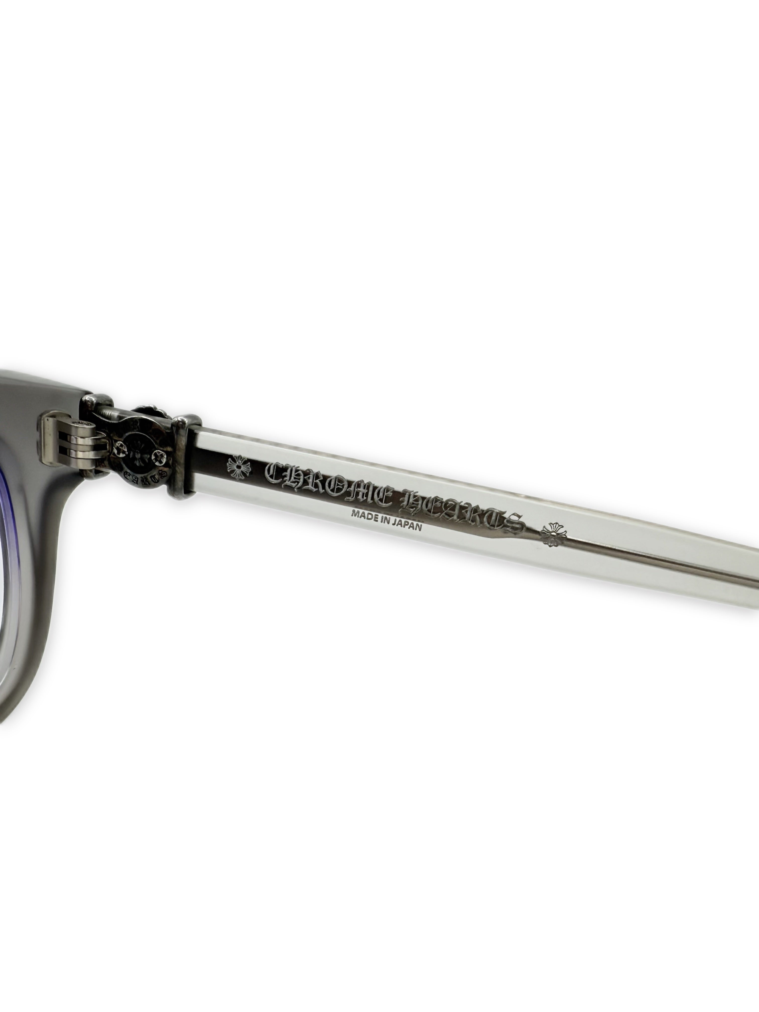 Chrome Hearts ‘Grim’ Purple Tint Oval Transparent Prescription Glasses