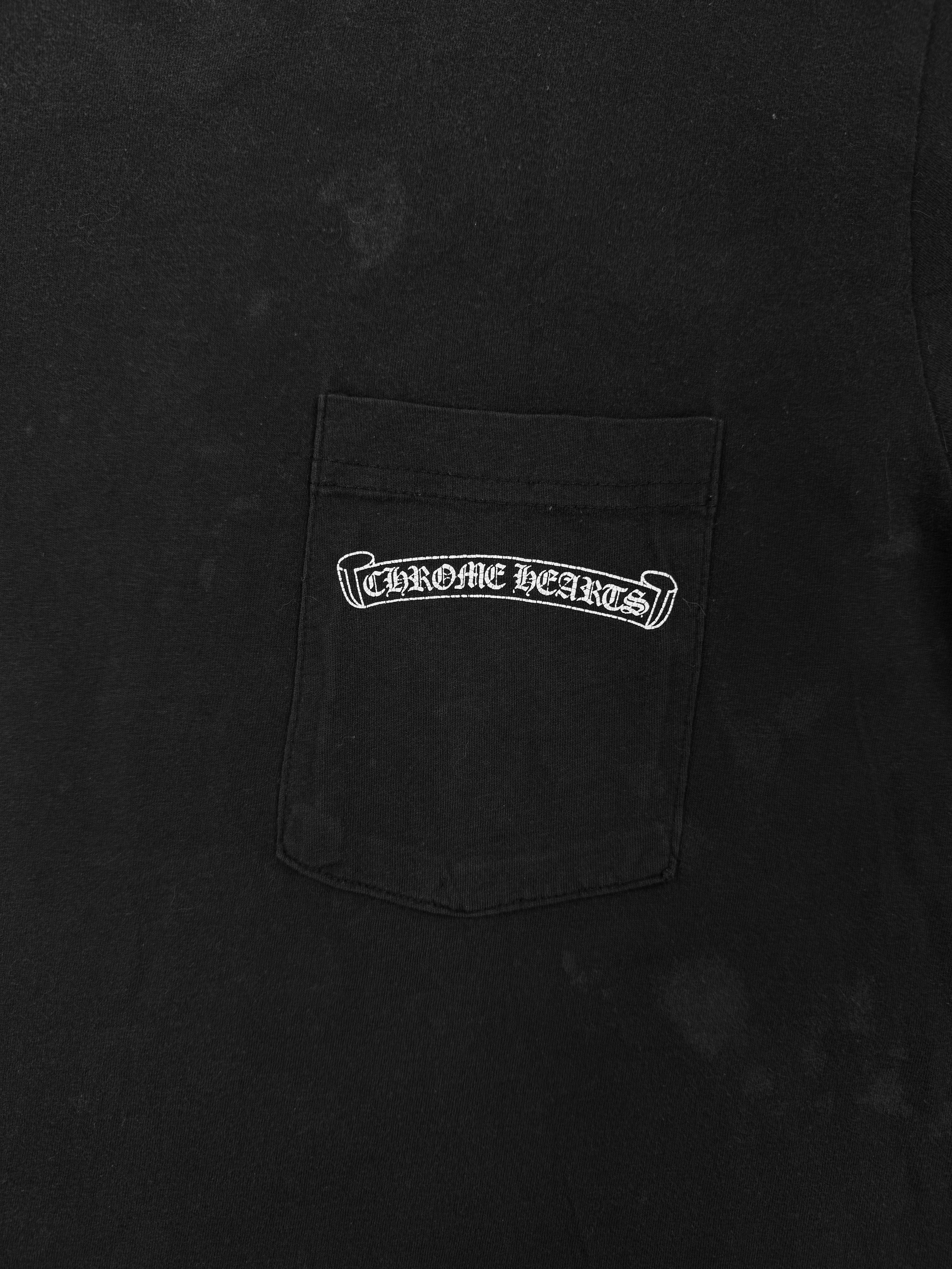 Chrome Hearts Fleur Plus Logo Black Pocket T-Shirt