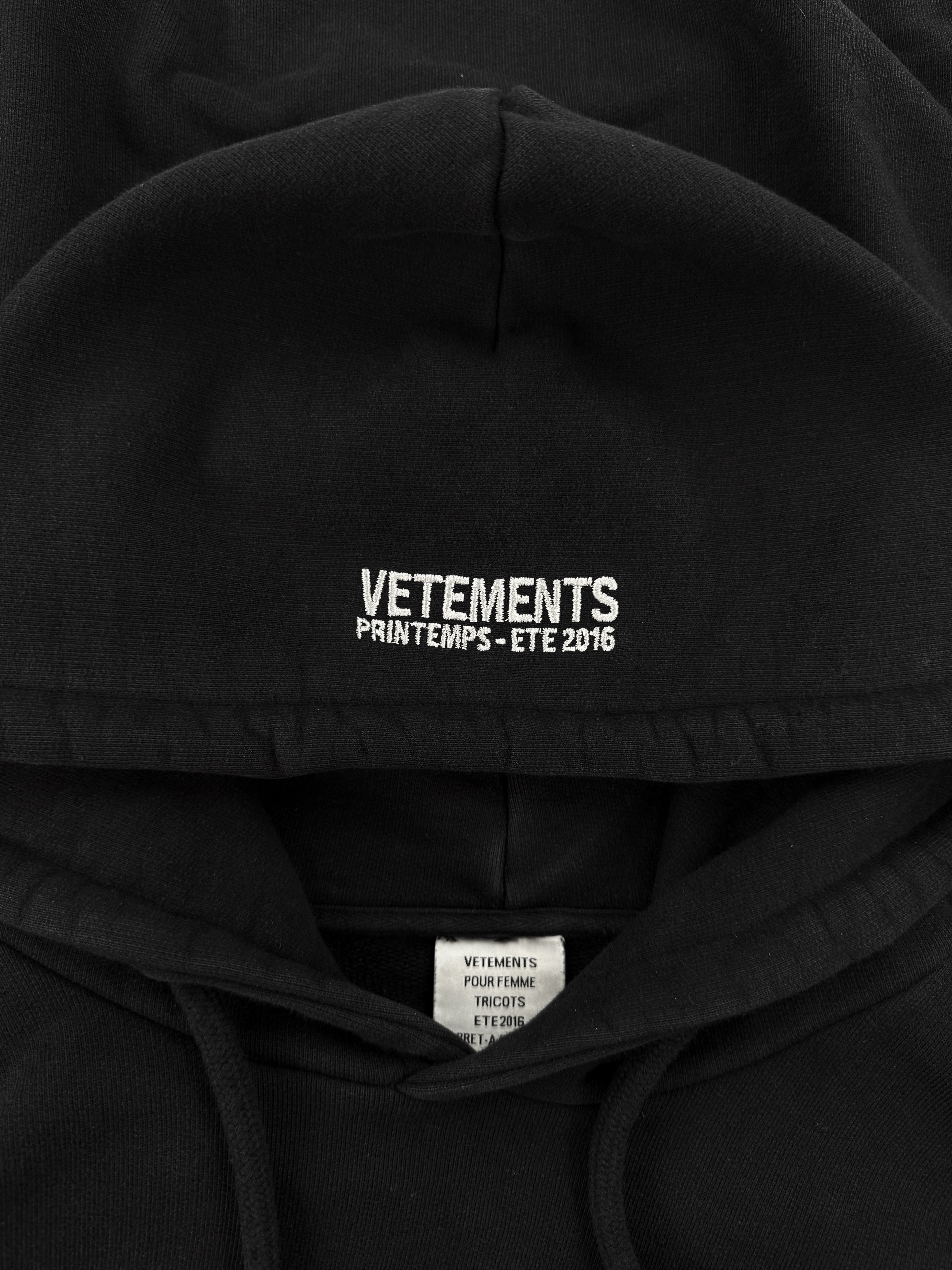 SS16 Vetements ‘Titanic’ Coming Soon OG Black Heavy Weight Hoodie