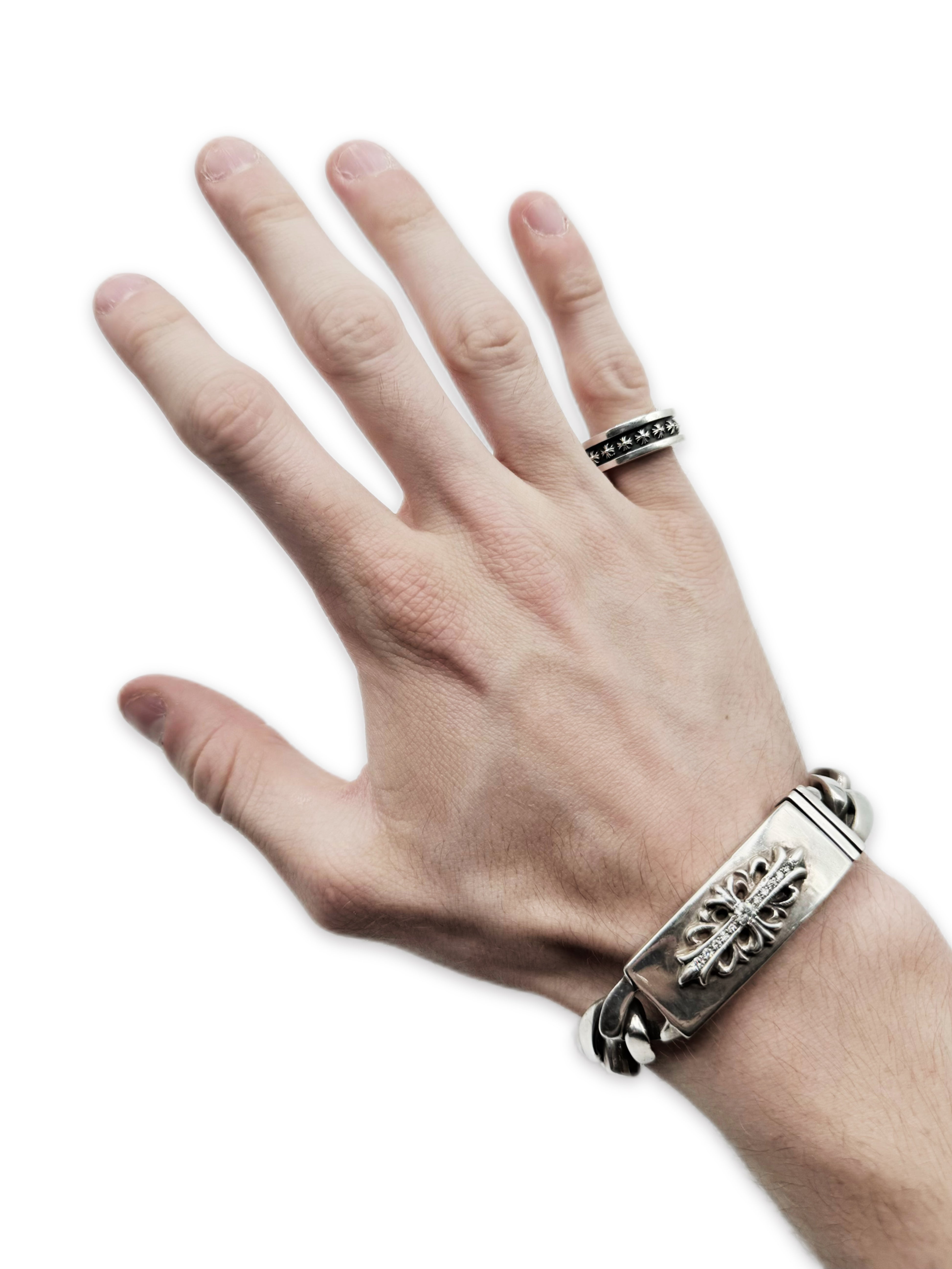 Chrome Hearts Mini Plus Etched .925 Silver Ring