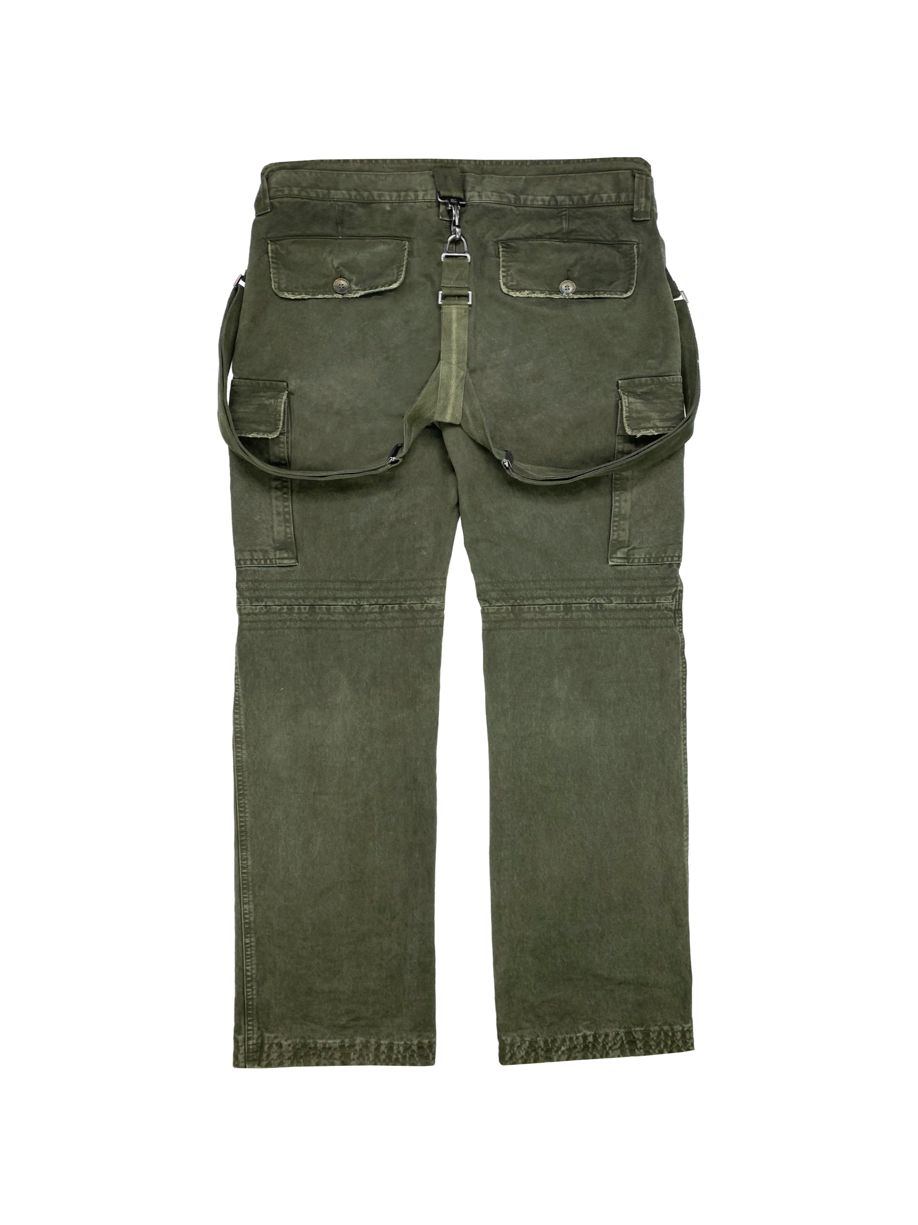 AW03 Dolce &amp; Gabbana Bondage Strap Forest Green Cargo Pants