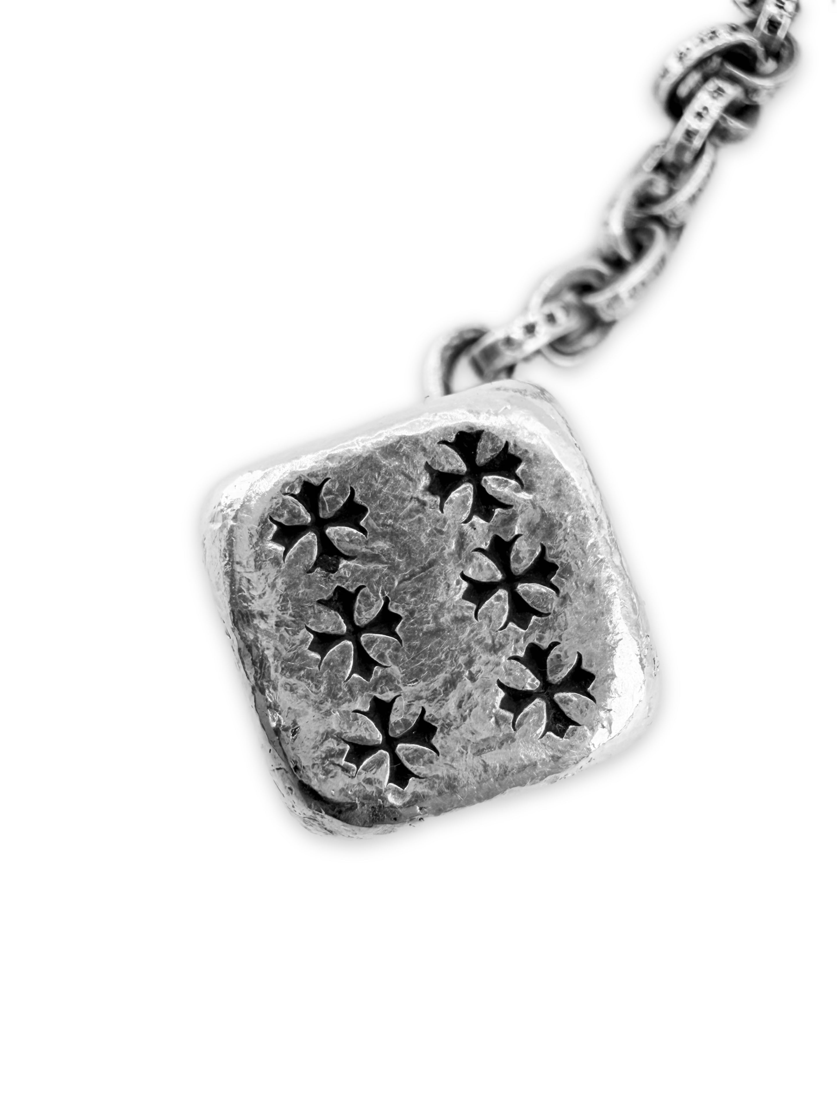 Chrome Hearts Dice Paper Chain Lobster Clasp .925 Silver Keychain