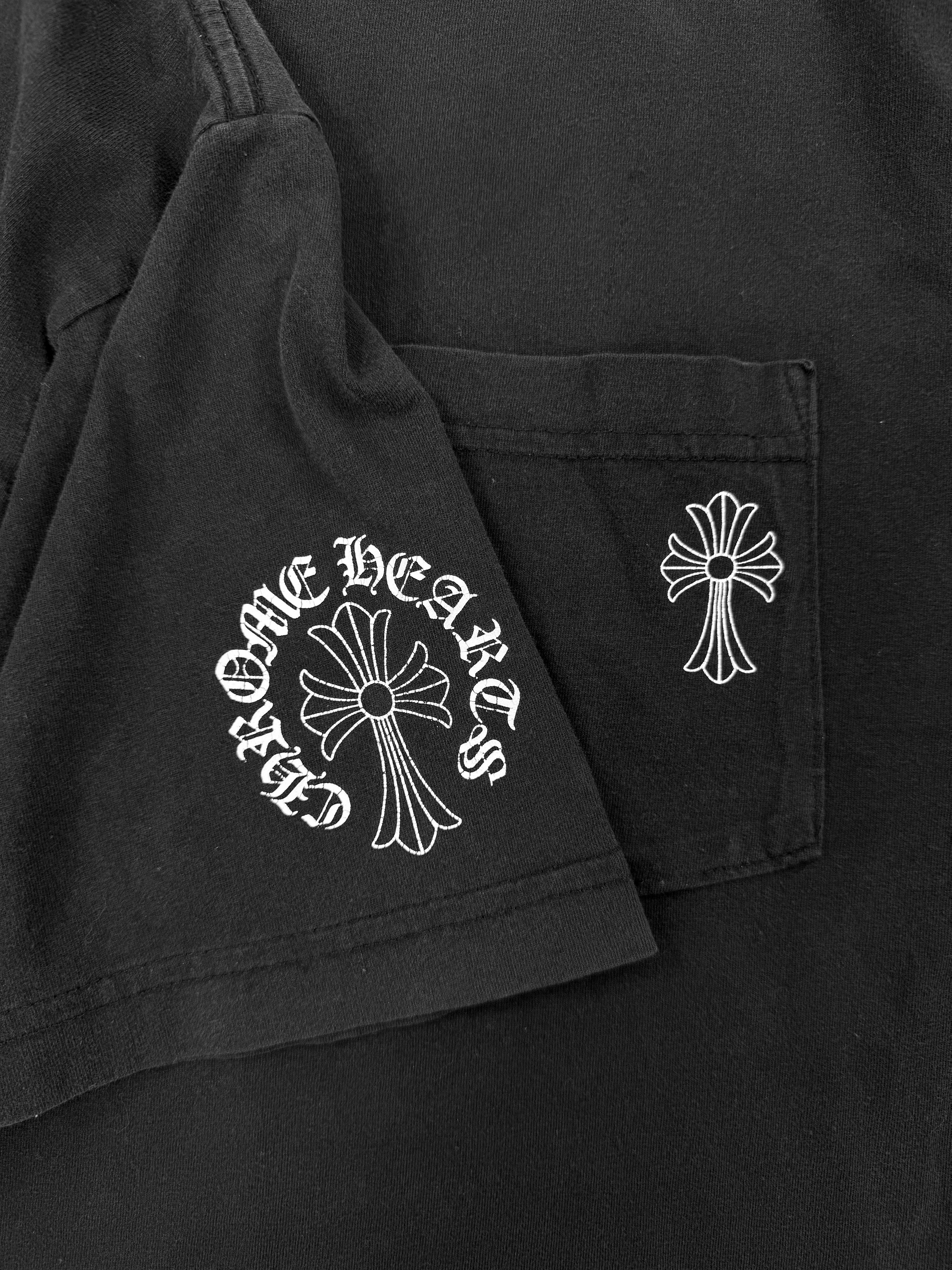 Chrome Hearts Cross Ringer Logo Faded Black T-Shirt