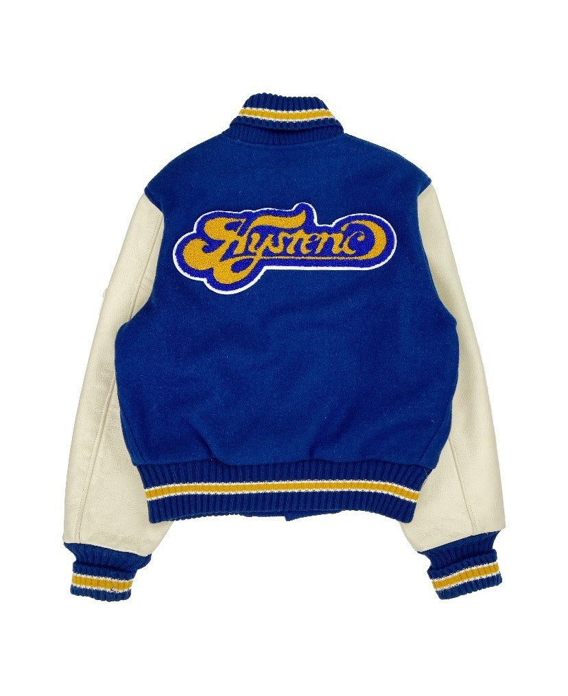 Hysteric Glamour ‘666’ Patched Leather Varsity Jacket