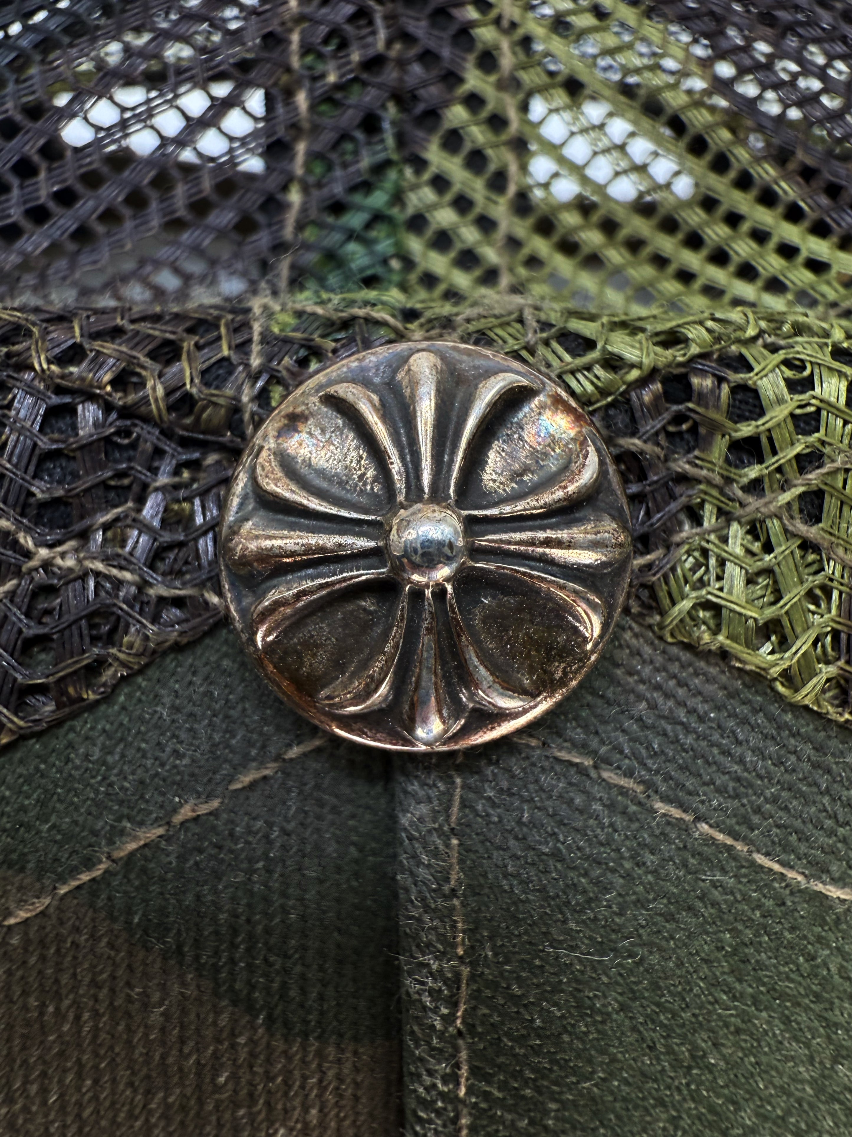 Chrome Hearts Green Camoflage .925 Silver Mesh Trucker Hat