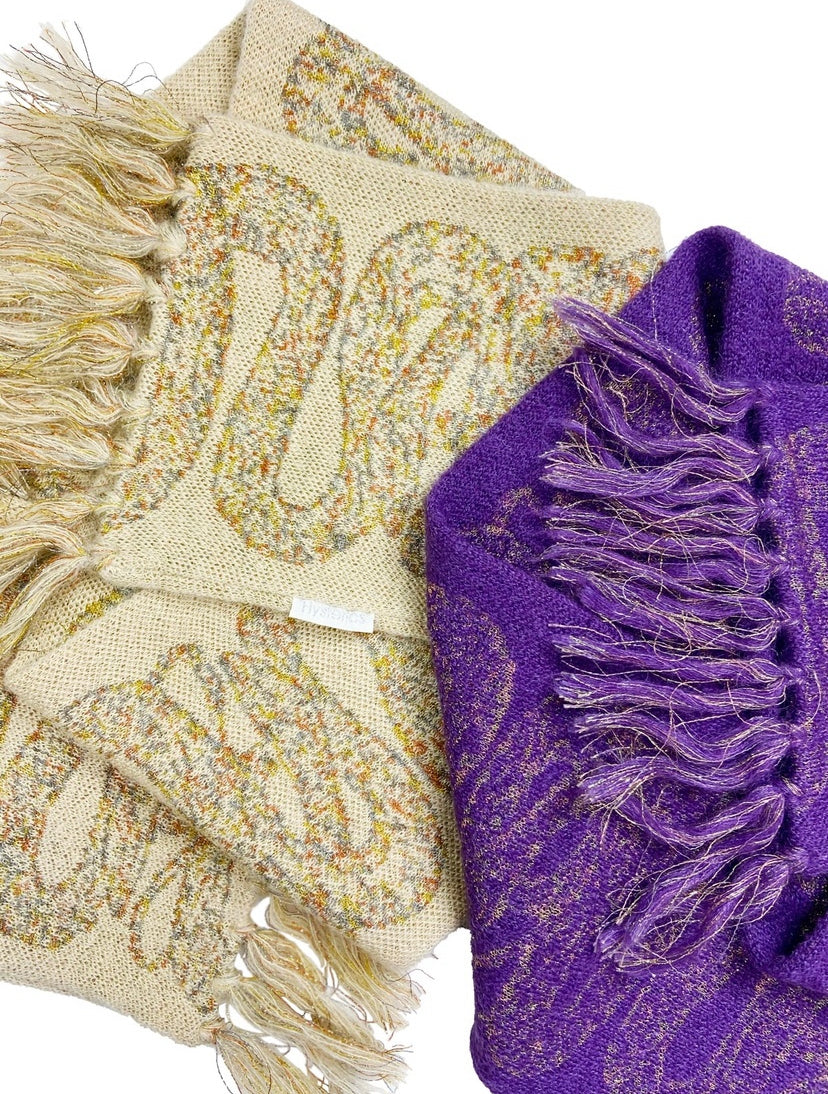 98’ Hysteric Glamour Snake Pattern Iris Purple Knitted Scarf