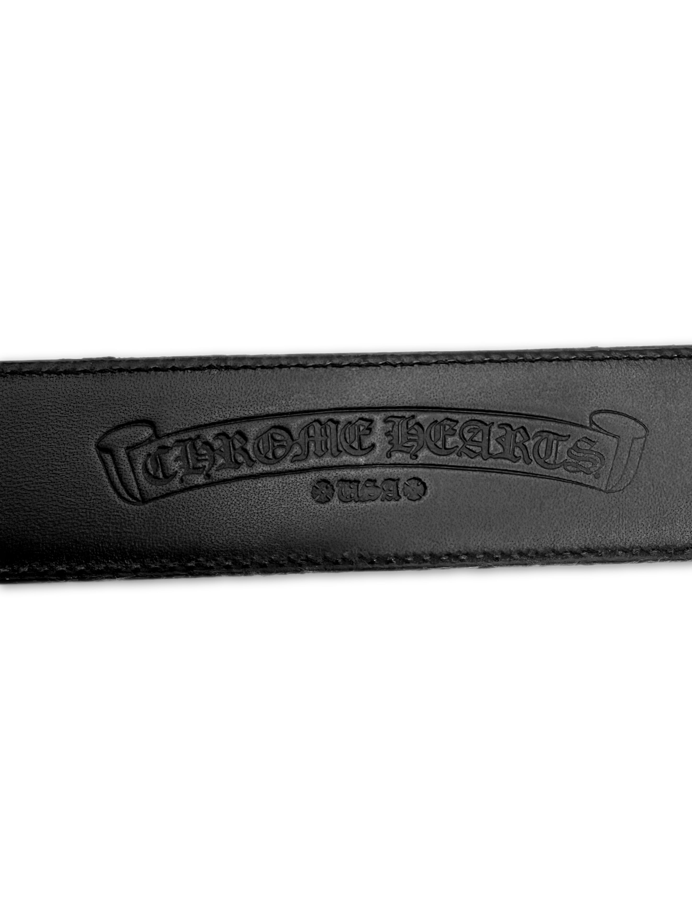 Chrome Hearts Double Roller .925 Silver Black Leather Belt