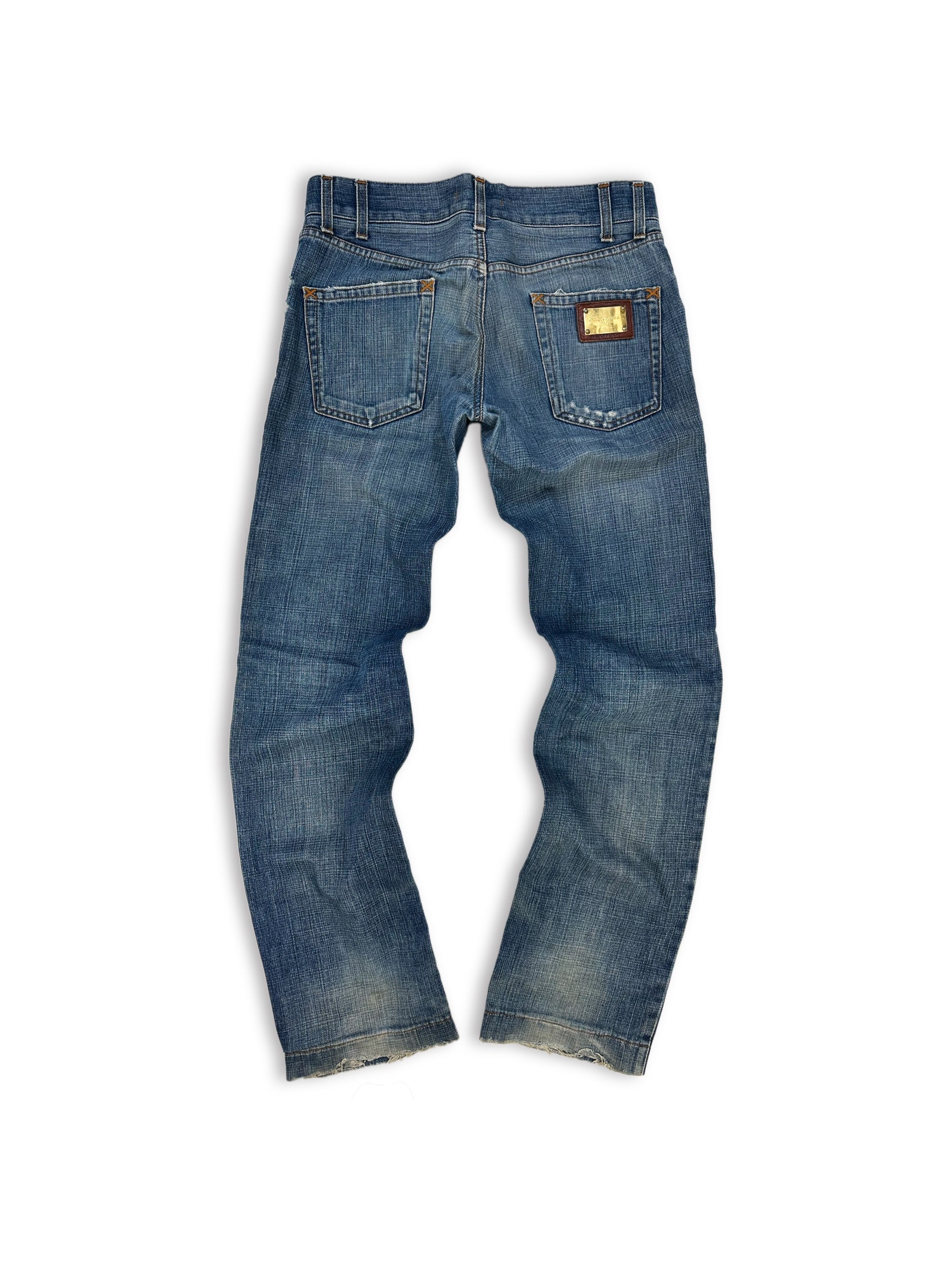 Dolce &amp; Gabbana Distressed Bootcut Blue Denim