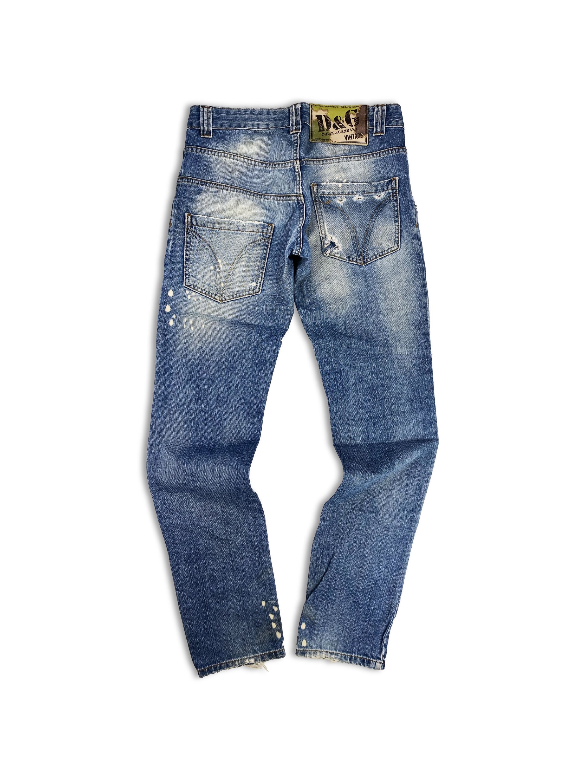 Dolce &amp; Gabbana Light Wash Distressed Denim Jeans