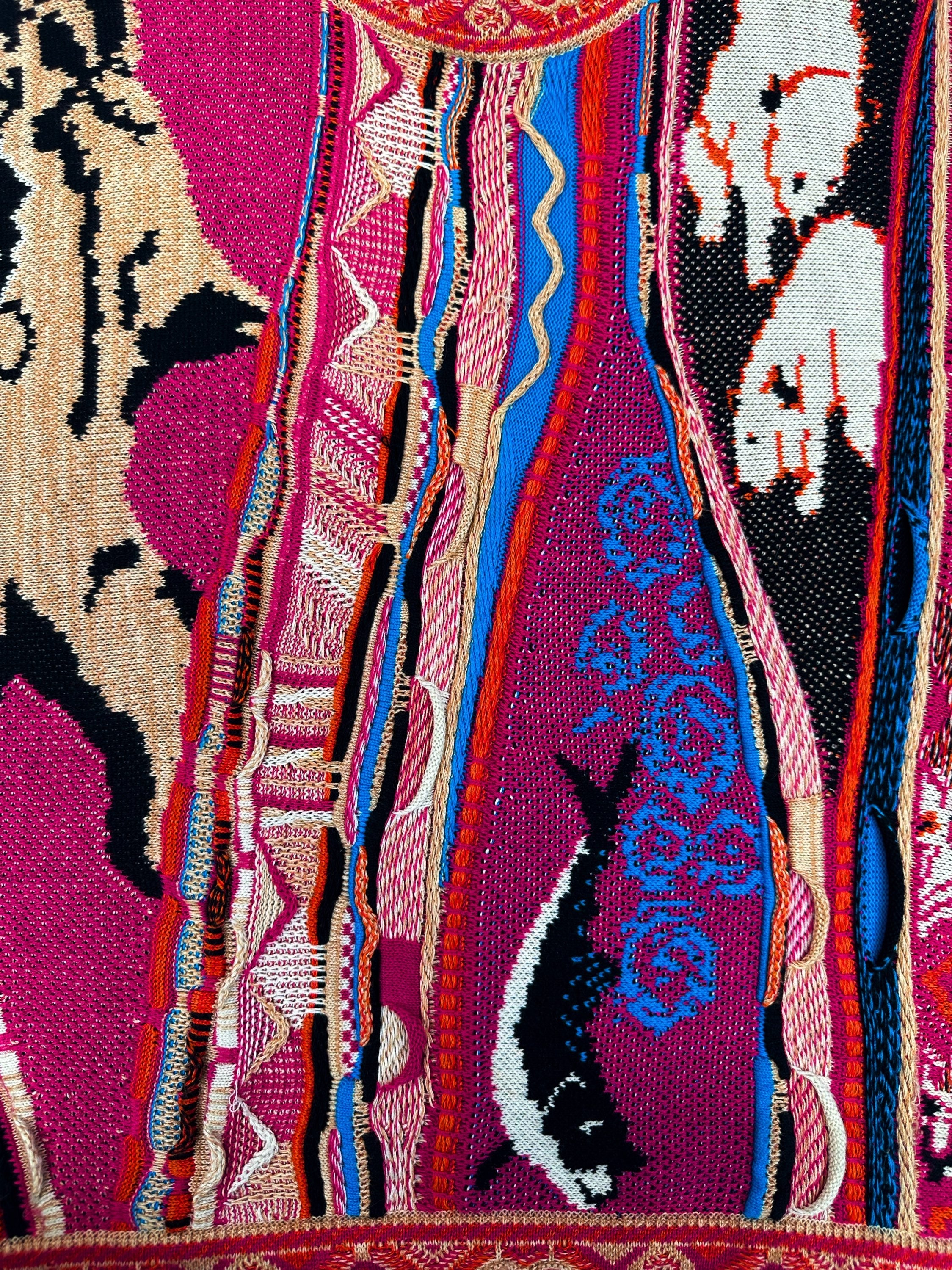 AW22 Kapital ‘Virgin Maria’ Rasta Ainu Gaudy 7G Knitted Sweater