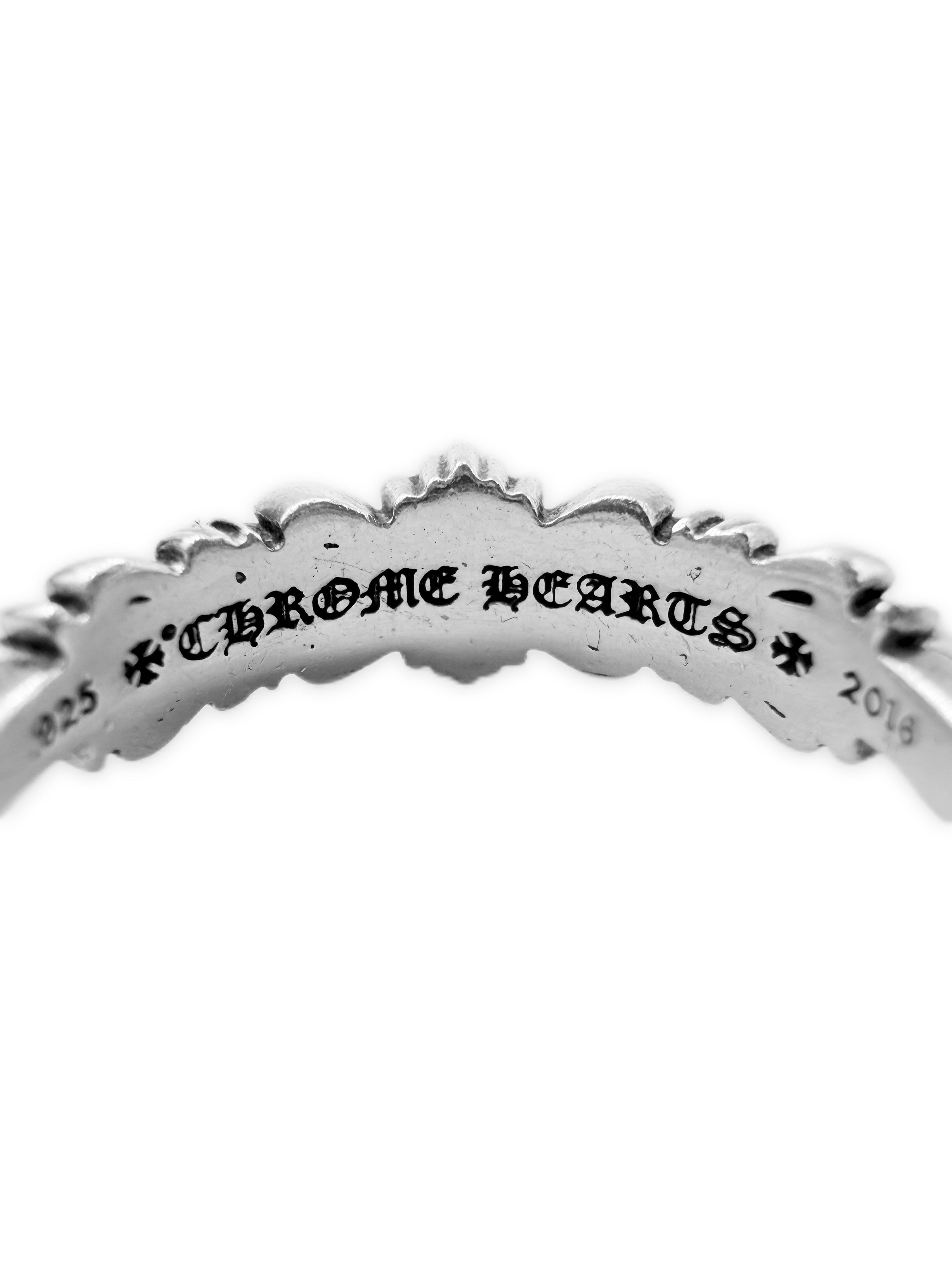 Chrome Hearts Pavé Diamond Floral .925 Silver Ring