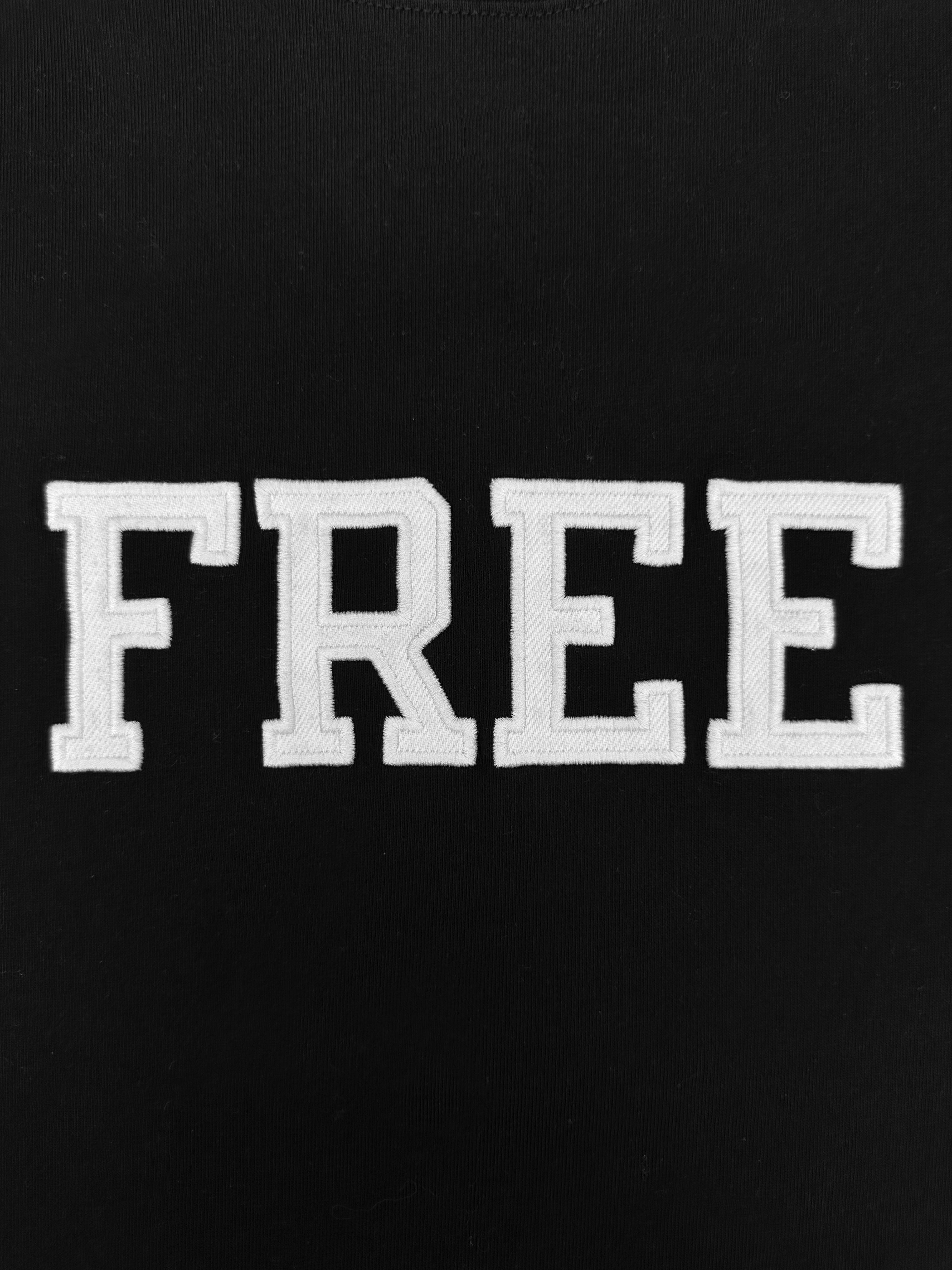 Balenciaga ‘Free’ Collegiate Logo Black Fitted T-Shirt
