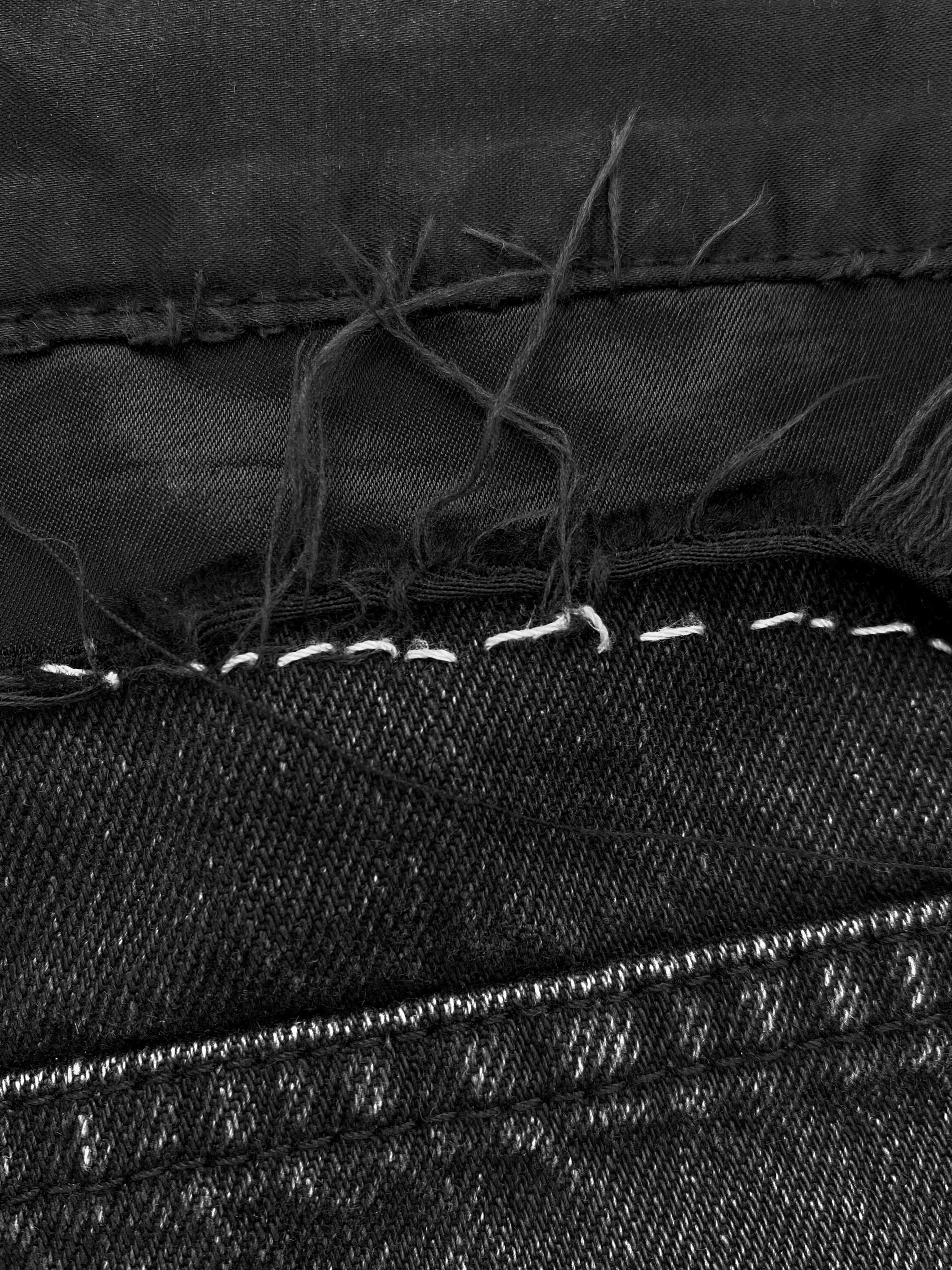 AW06 Dior by Hedi Slimane “Cummerbund” Distressed Hybrid Denim