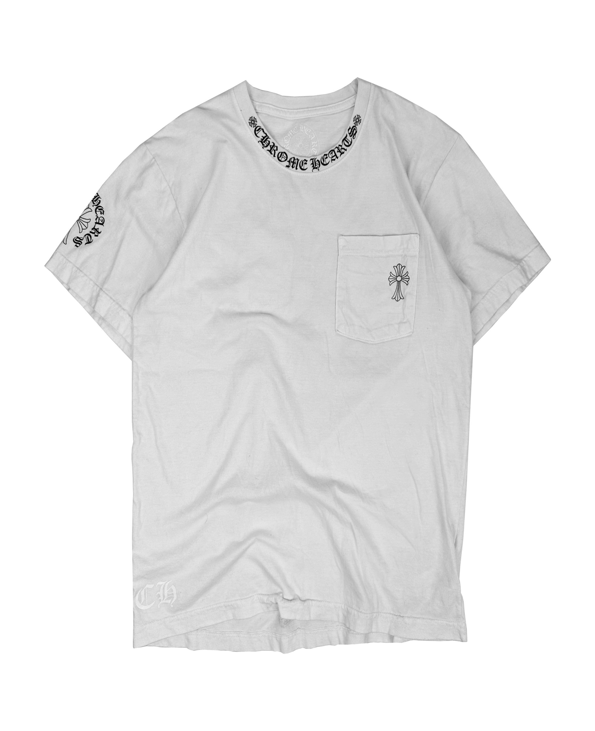 Chrome Hearts Cross Emblem Gothic Logo Pocket T-Shirt