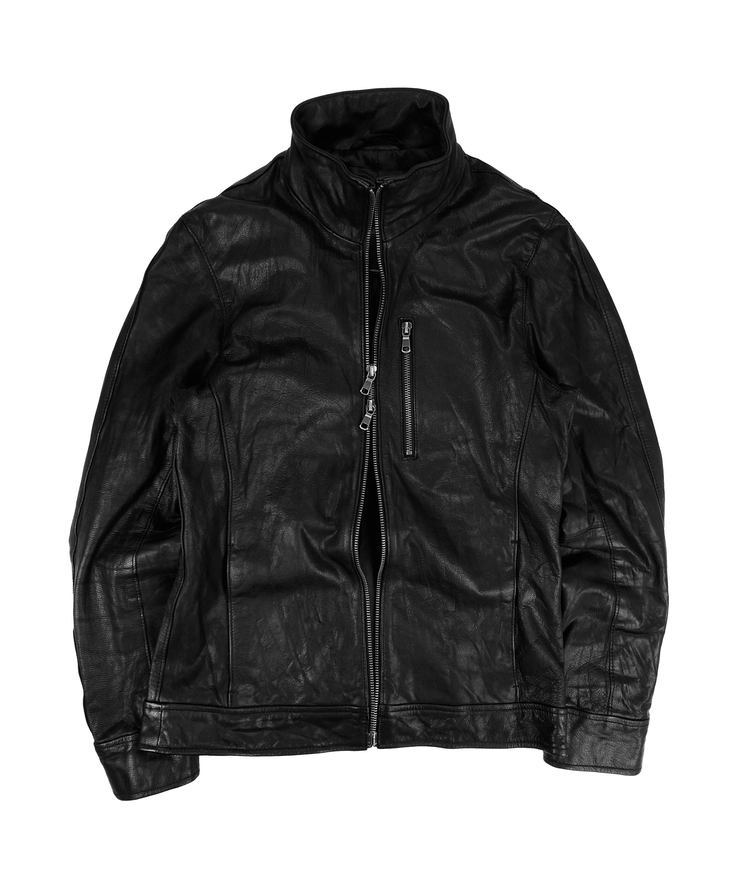 00s Tete Homme Calfskin Leather Multi-zip Biker Jacket