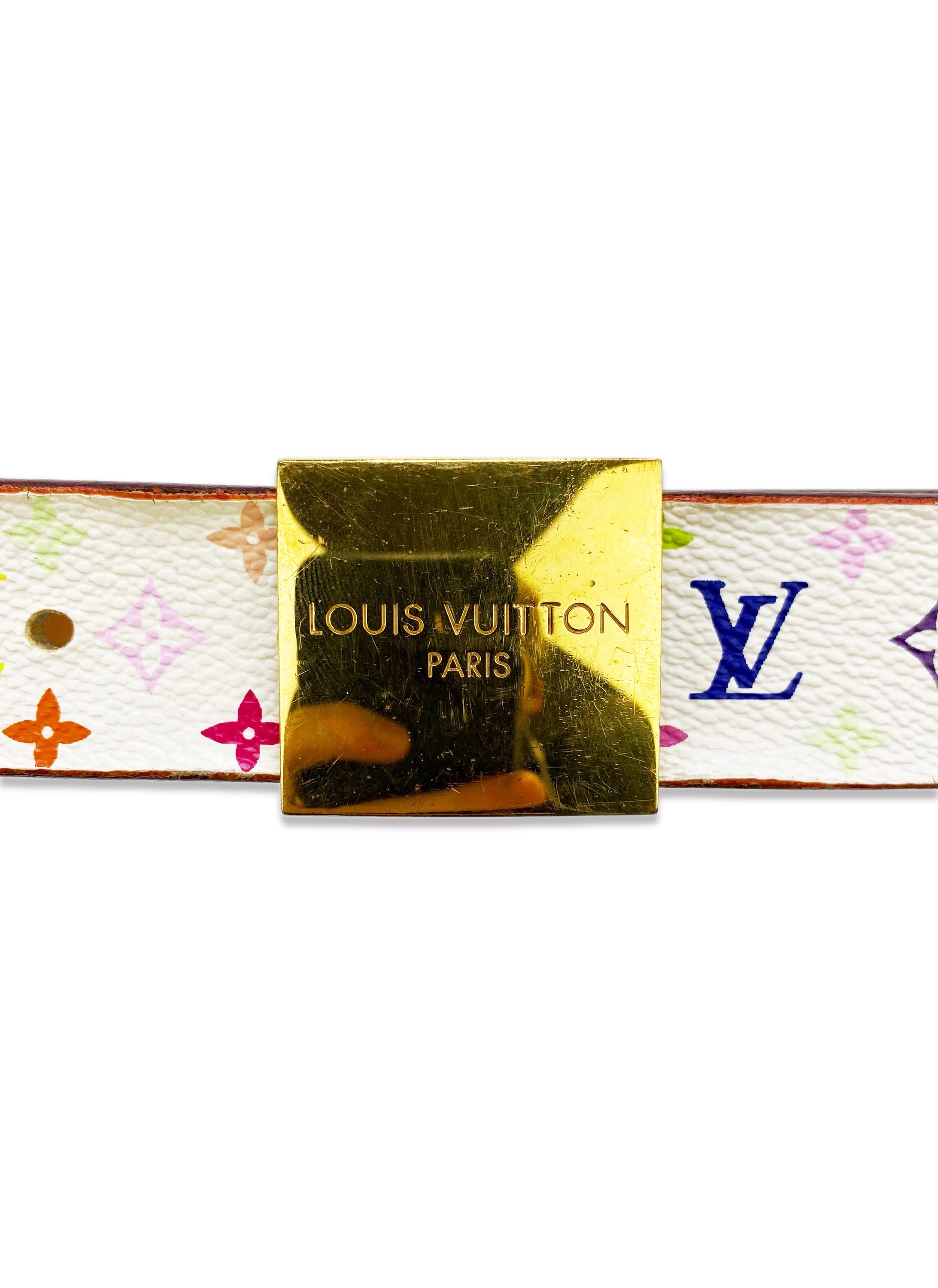 SS03 Louis Vuitton  x Takashi Murakami Rainbow Monogram Leather Belt