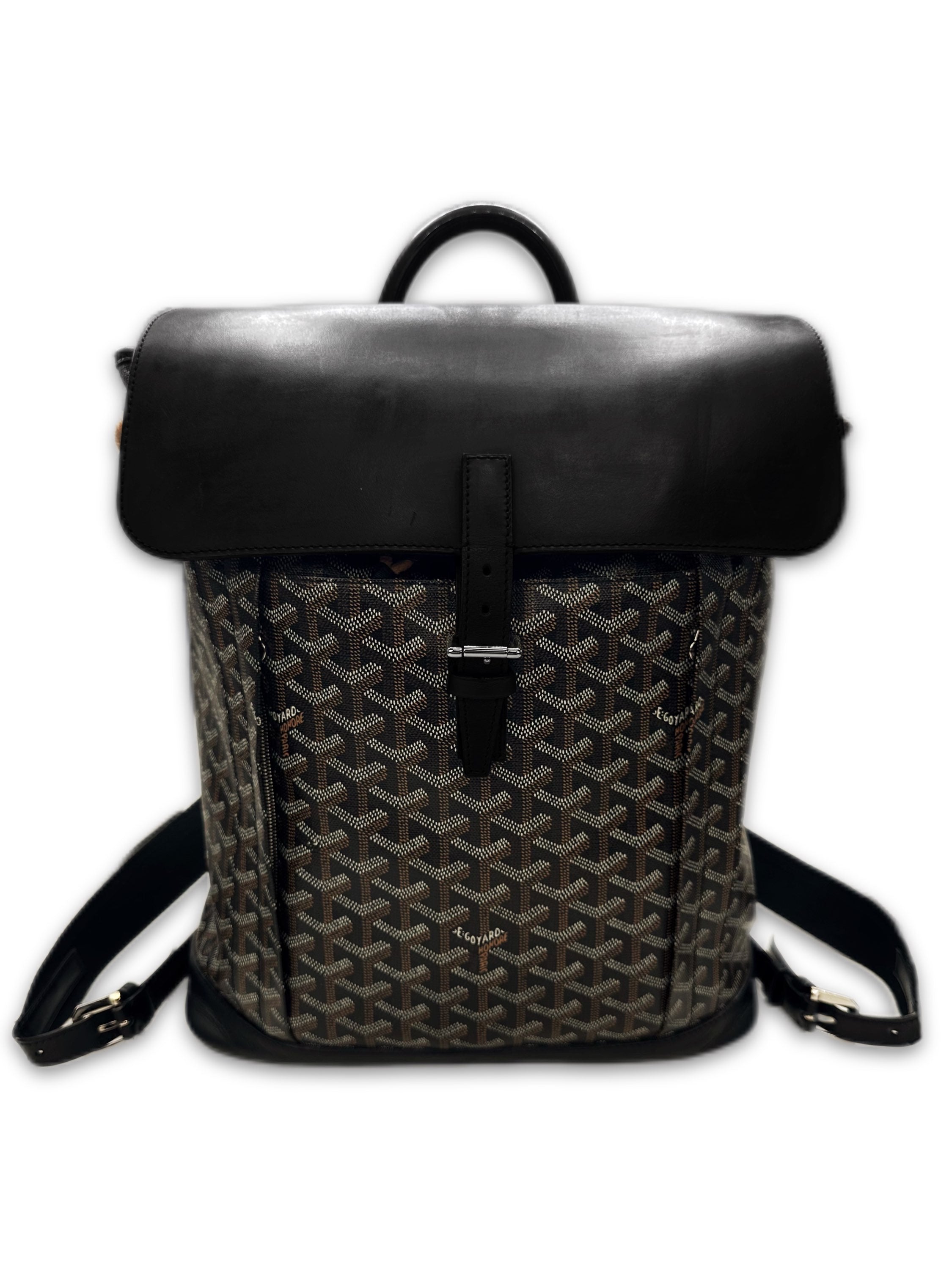 Goyard Alpine MM Calfskin Leather Black Monogram Backpack