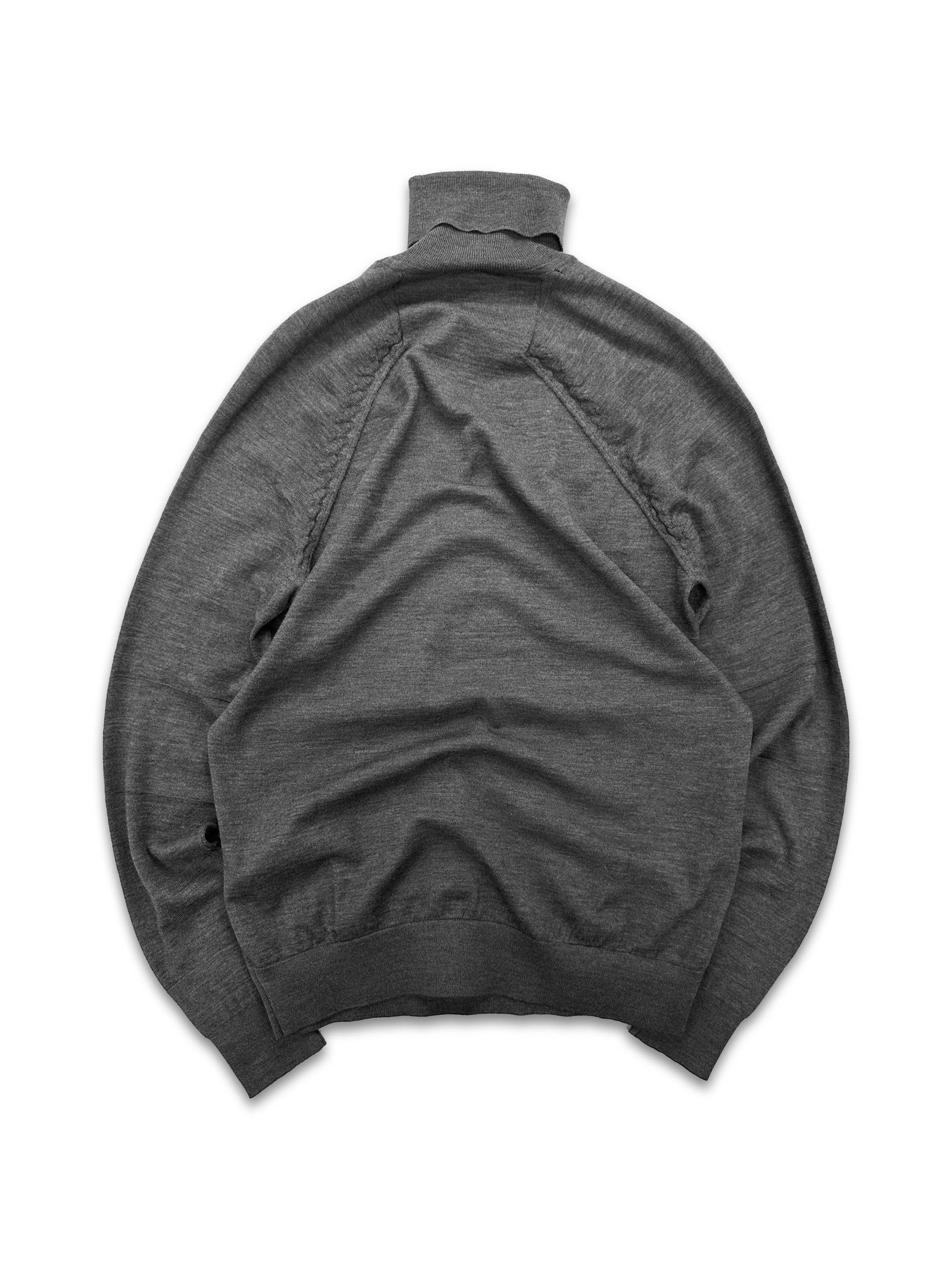 AW11 Balenciaga Grey Knit Long Sleeve Turtleneck Sweater