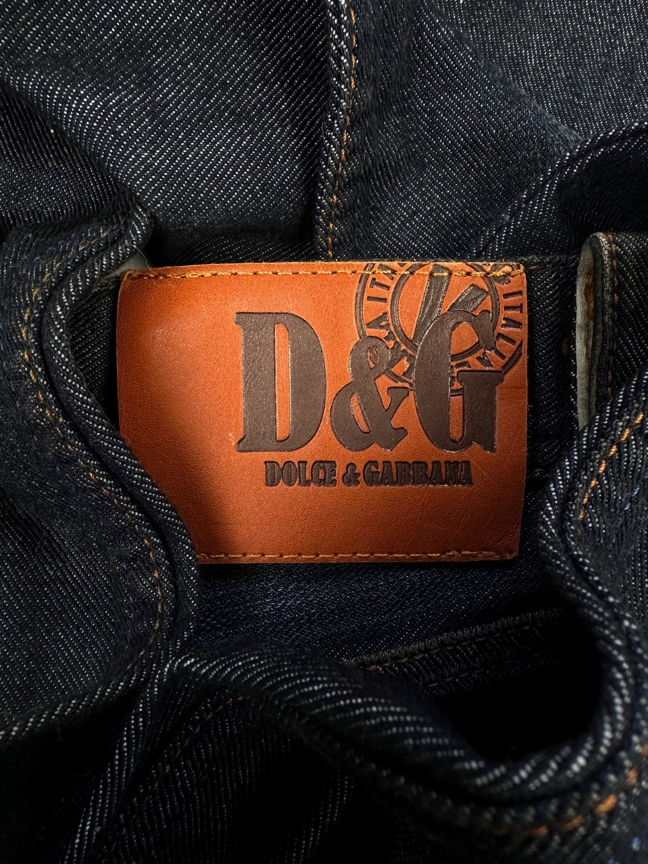 00s Dolce &amp; Gabbana Sweeping Heavyweight Indigo Denim