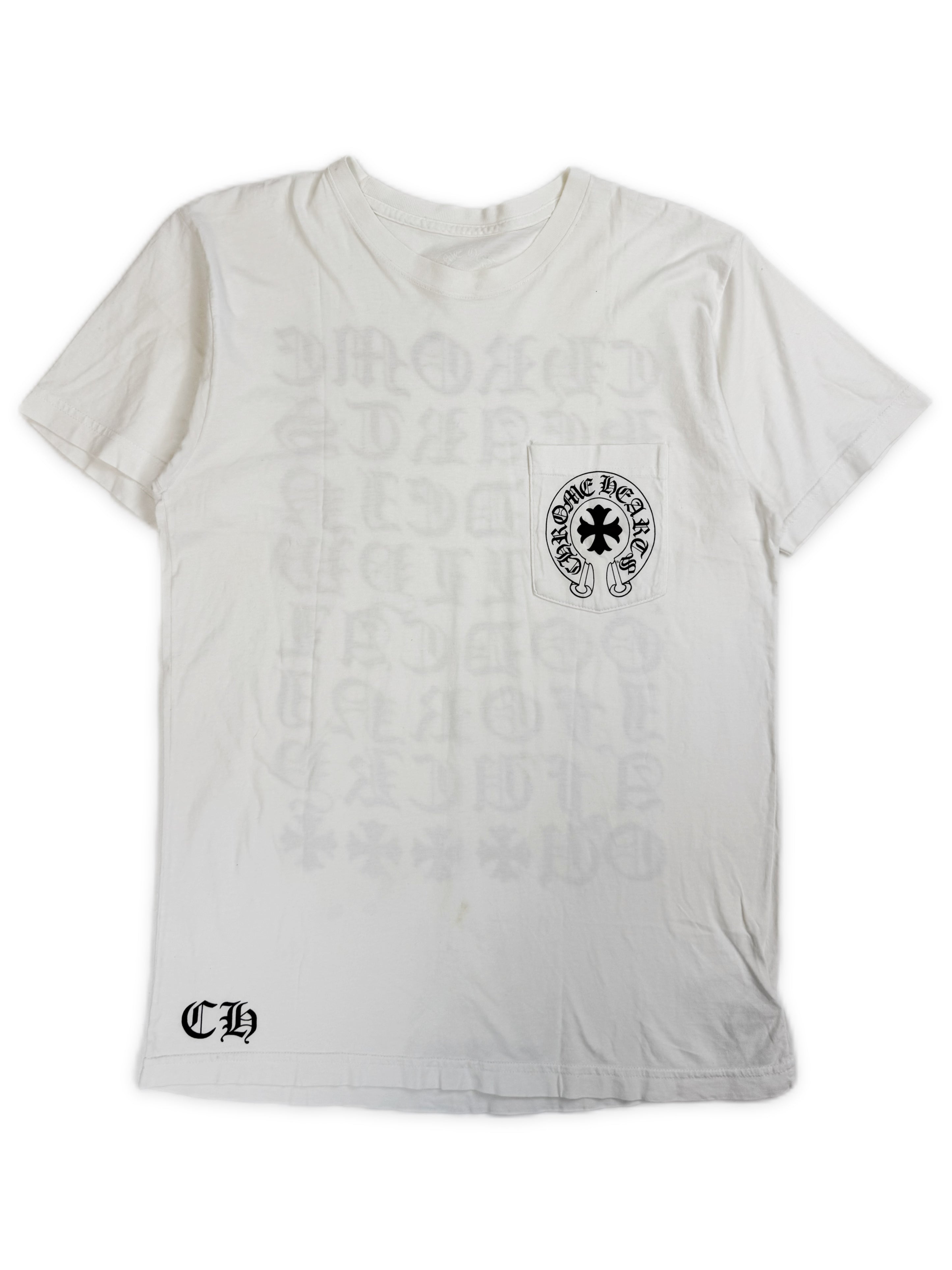 Chrome Hearts Eye Chart Hollywood Exclusive White Logo T-Shirt