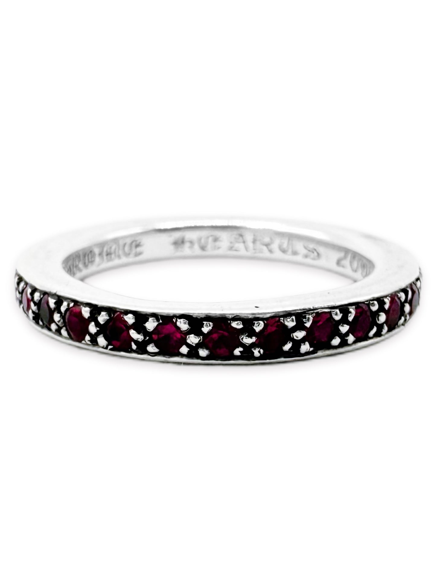 Chrome Hearts Ruby Eternity Love Factory Set .925 Silver Ring