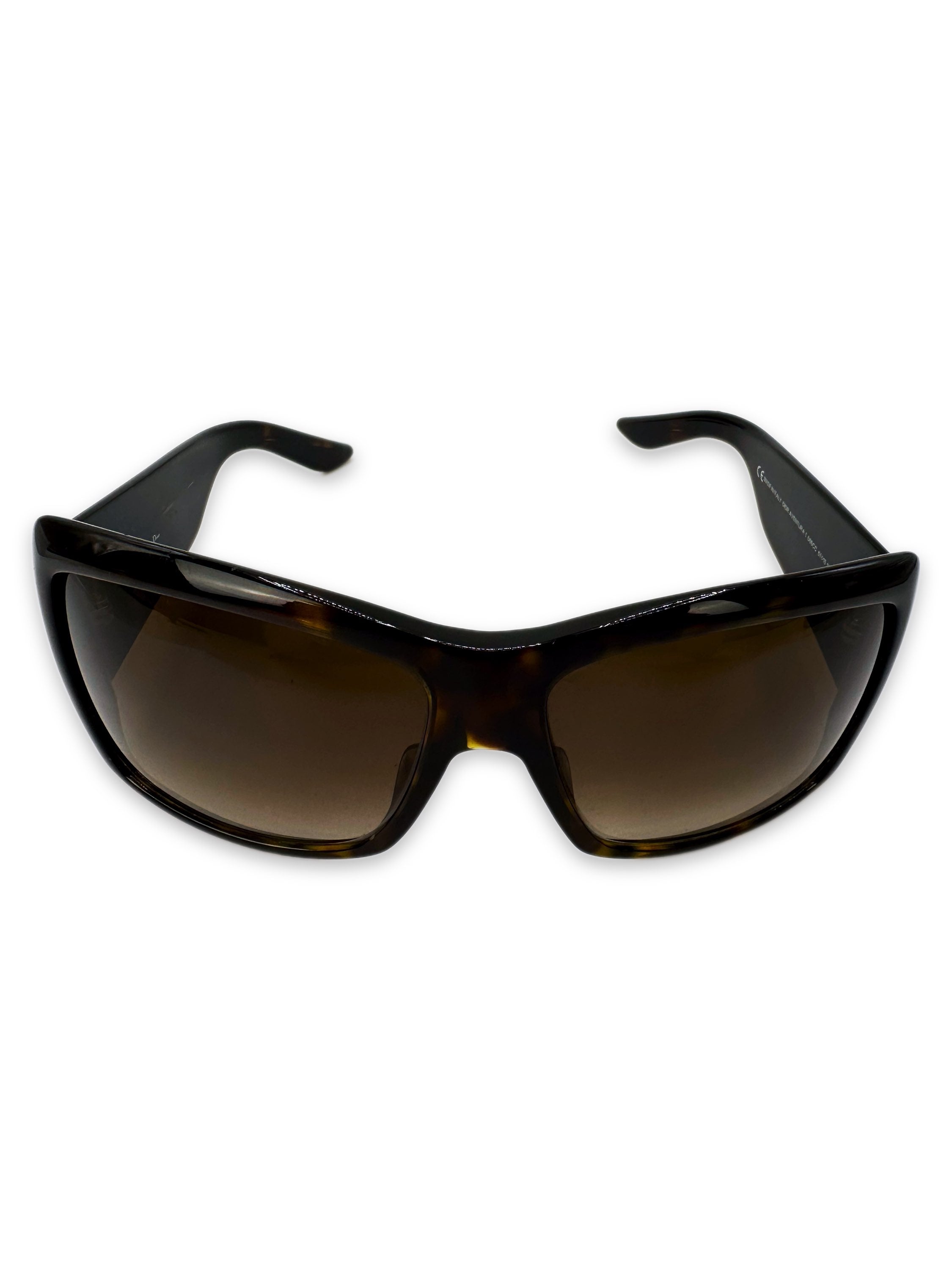 00s Dior Shield Frame Warm Tint Gold Logo Sunglasses