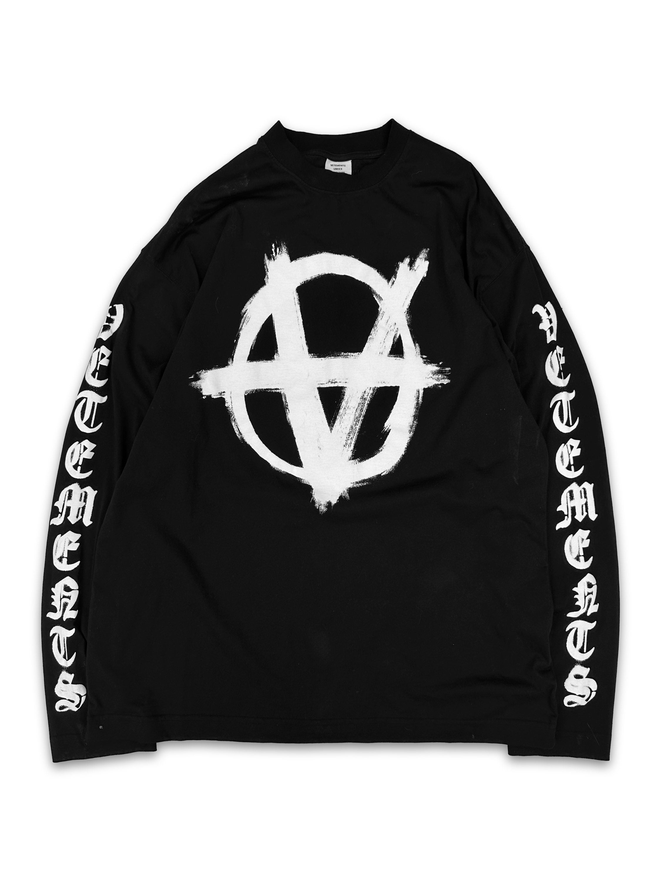 Vetements ‘Anarchy’ Paint Graphic Oversized Long Sleeve Shirt