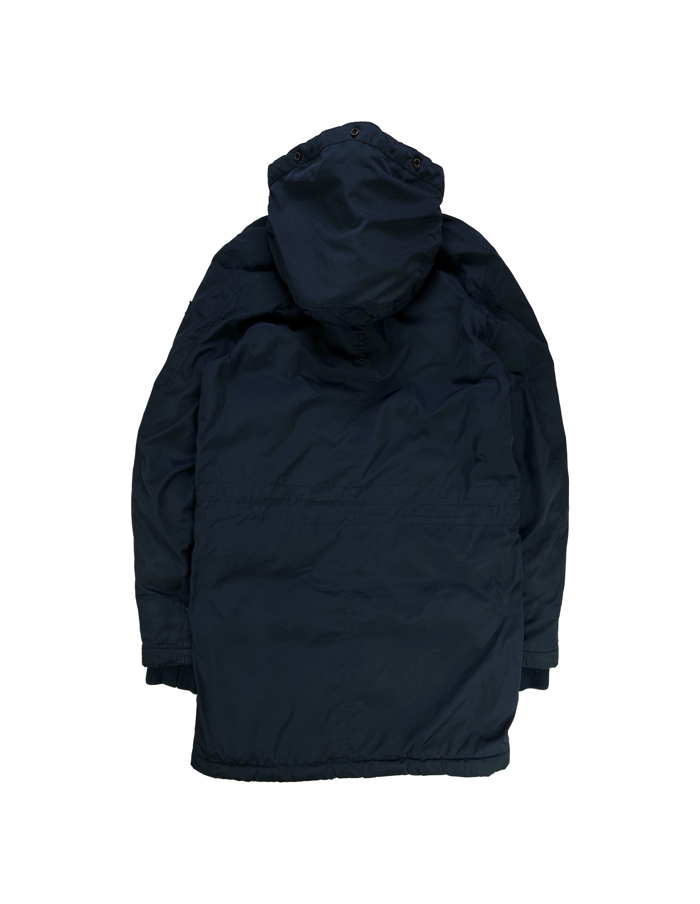 Diesel Riveted Navy Blue Down Fill Puffer Trench Coat