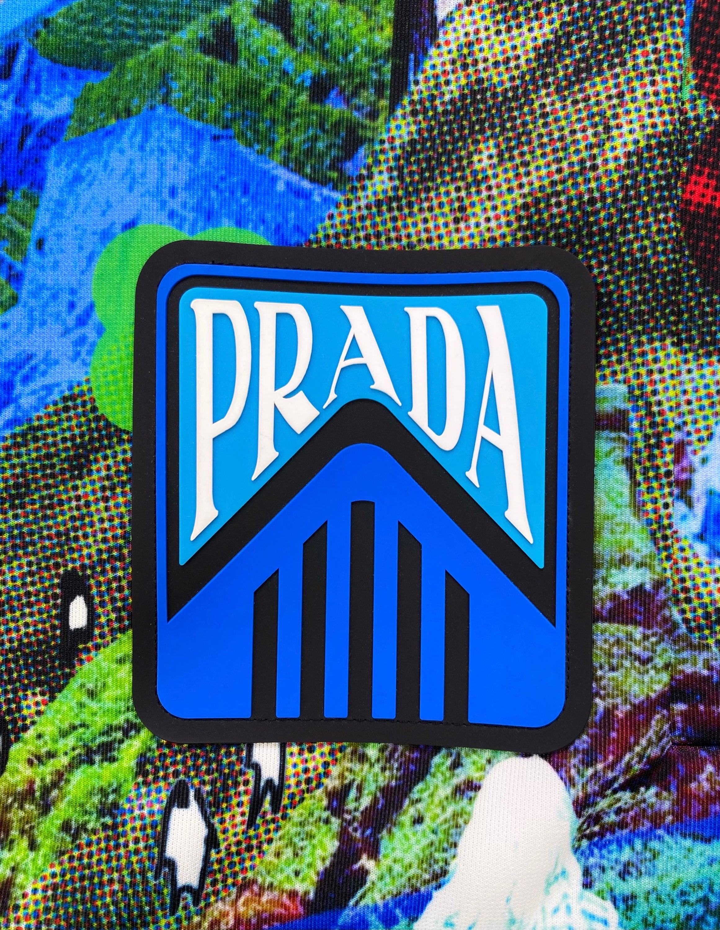 SS16 Prada ‘Panorama’ Digitized Glitch High Neck Tech Jacket