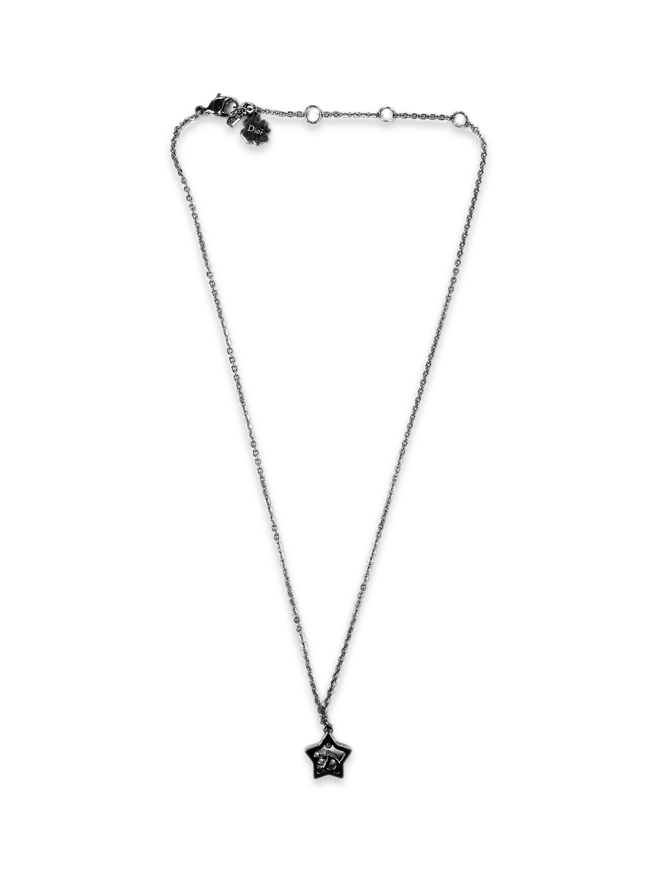 00s Dior Star Motif Silver Necklace