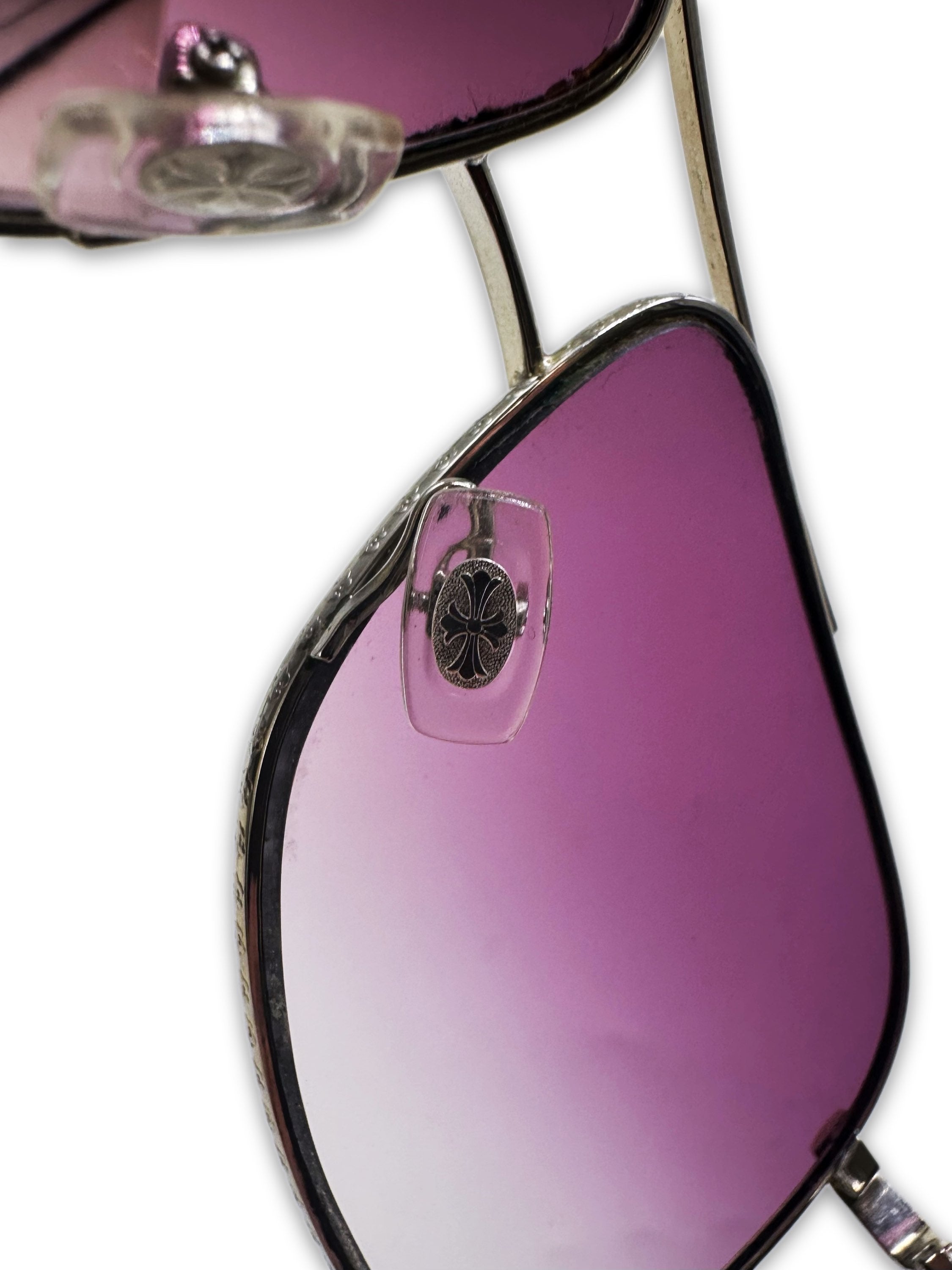Chrome Hearts ‘Beast BBC’ Purple Gradient Tint .925 Silver Aviator Sunglasses