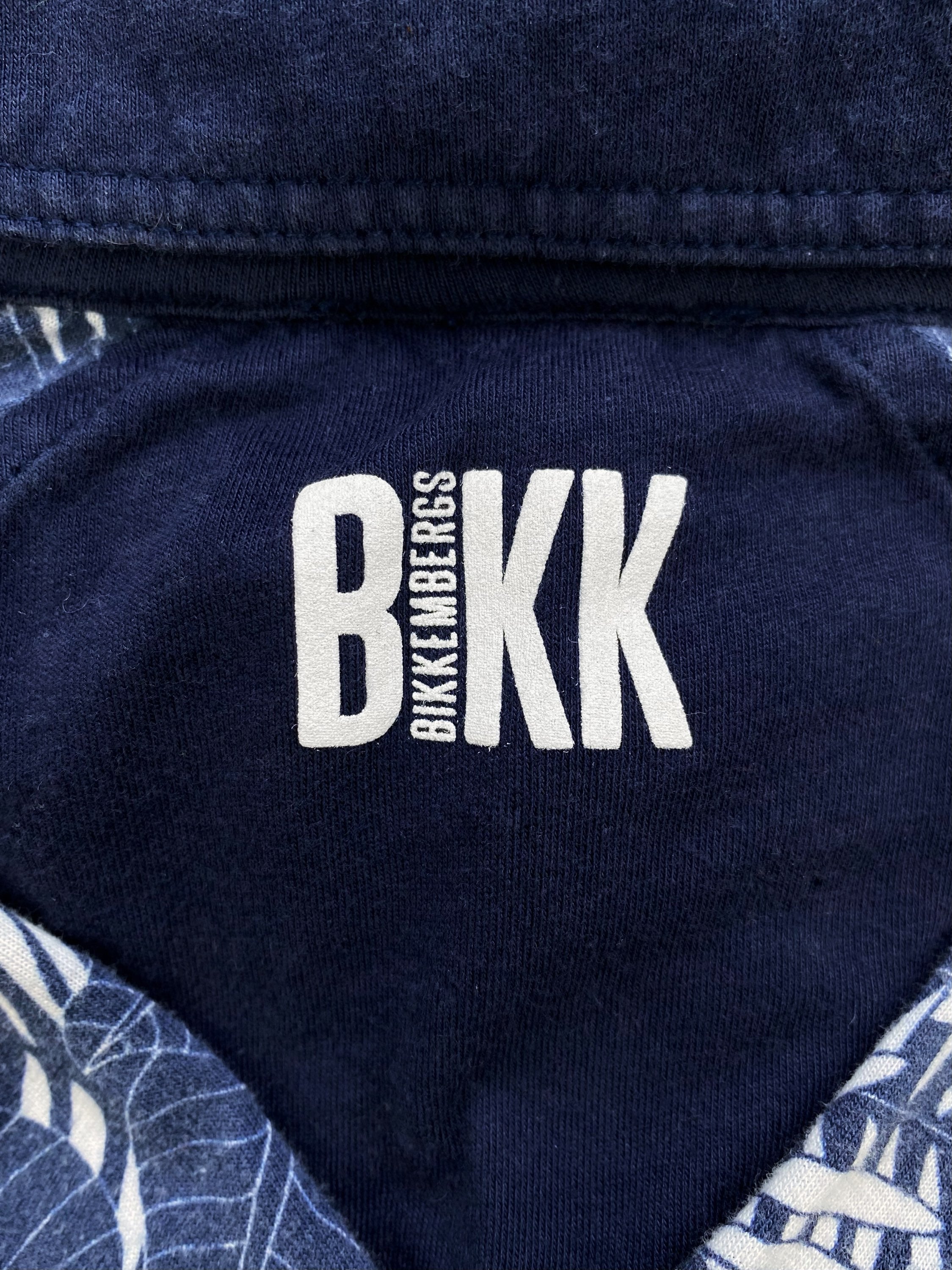 Dirk Bikkembergs Floral Navy Blue Collared Button Up Polo