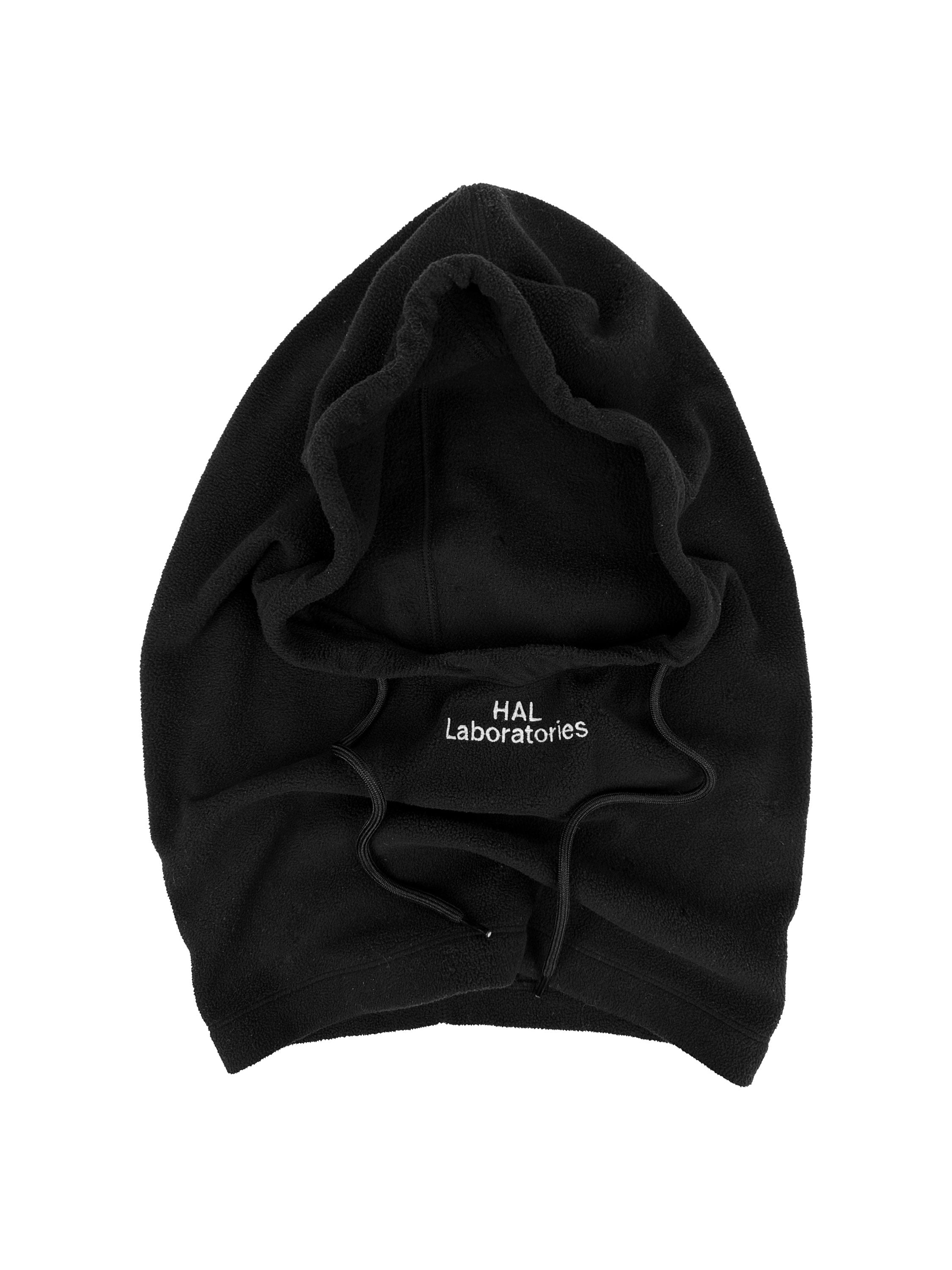 00s Undercover ‘Hal Laboratories’ Black Embroidered Fleece Hood